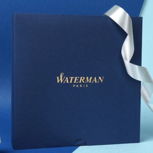 Waterman Phileas Laque Black Gold Trim Rollerball Pen With Blue A5 Notebook - view 4