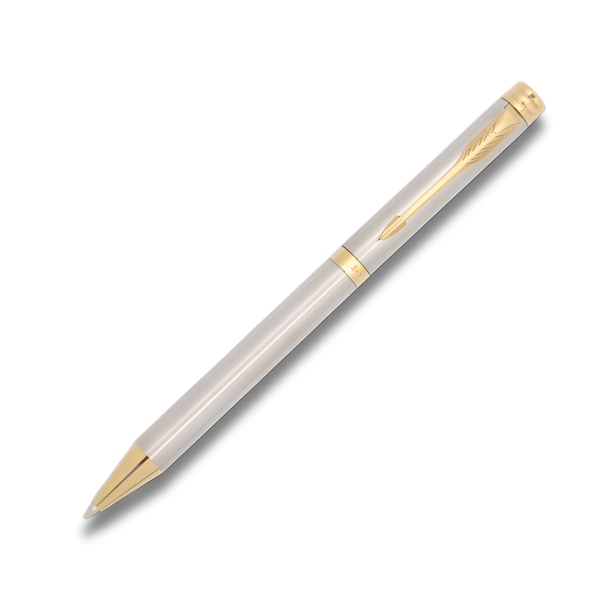 Parker Folio Stainless Steel Gold Trim Ballpoint Pen