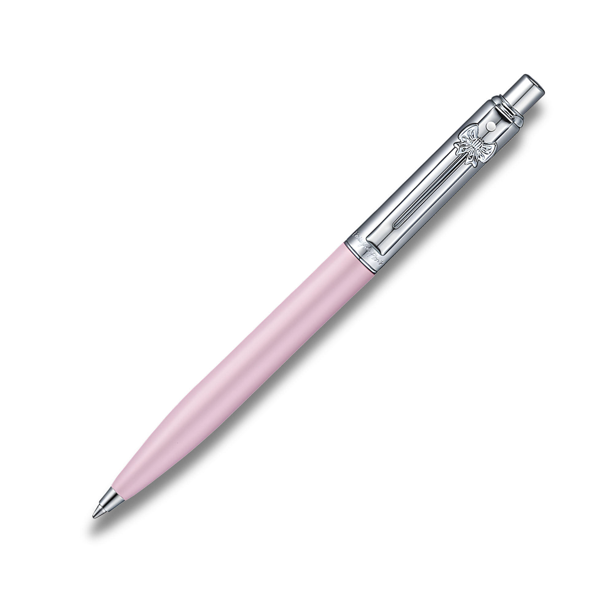 Sheaffer Sentinel Emily in Paris 321 Pink Matte Finish Ballpoint Pen with Chrome-Plated Trims and Bow-Shaped Clip Emblem
