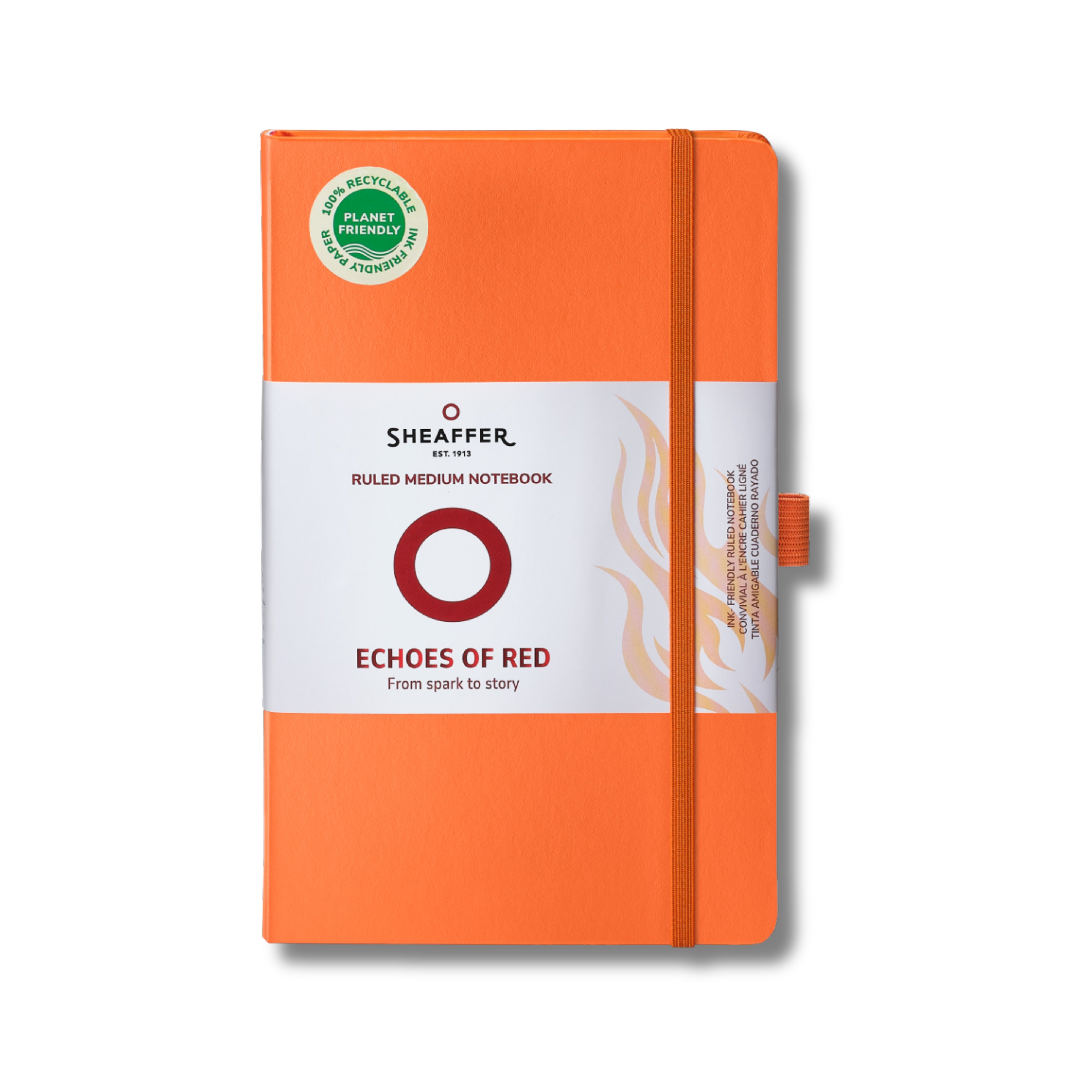 Sheaffer Echoes Of Red 90 GSM Eco-Friendly Hardbound Medium Notebook - Orange