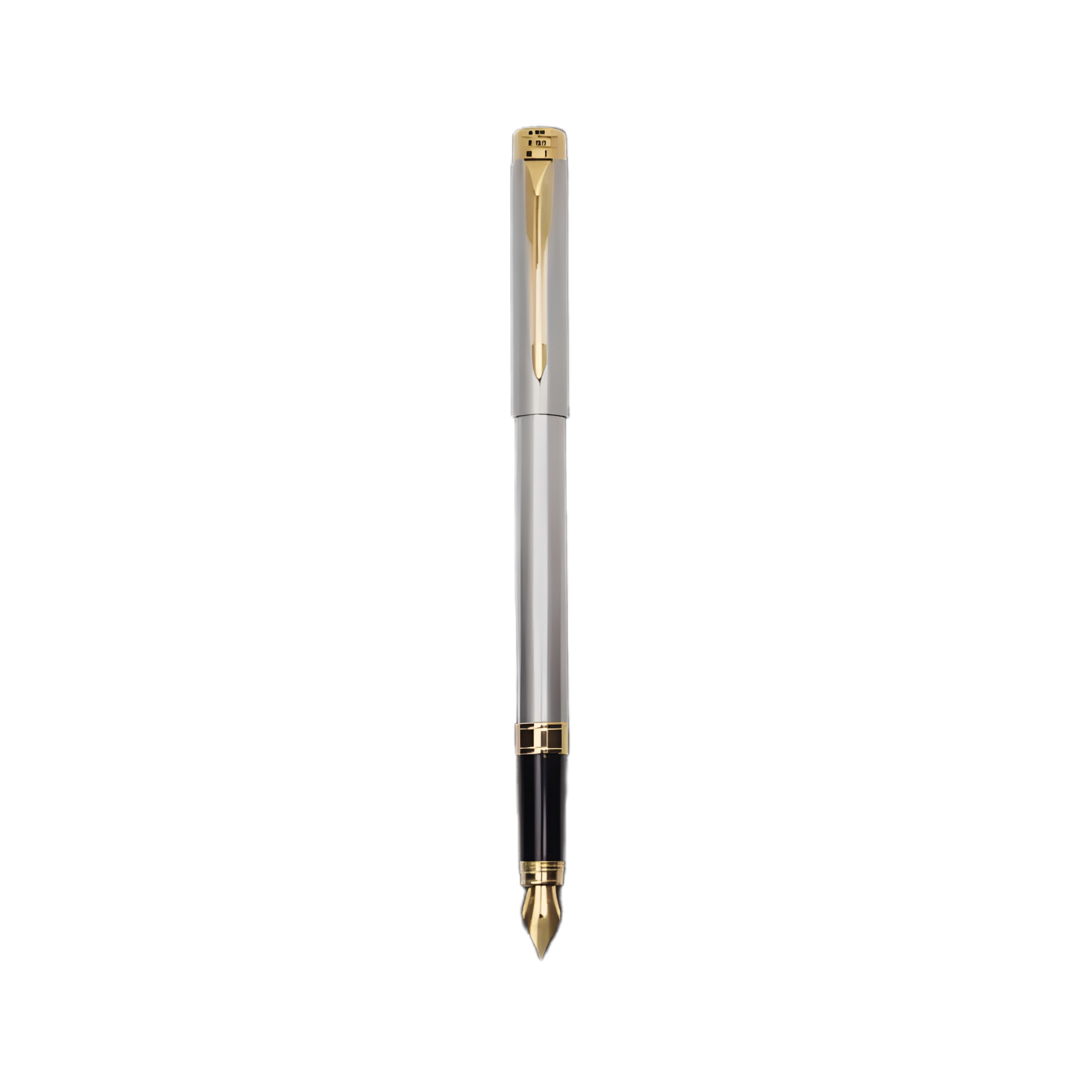 Parker Folio Stainless Steel Gold Trim Fountain Pen