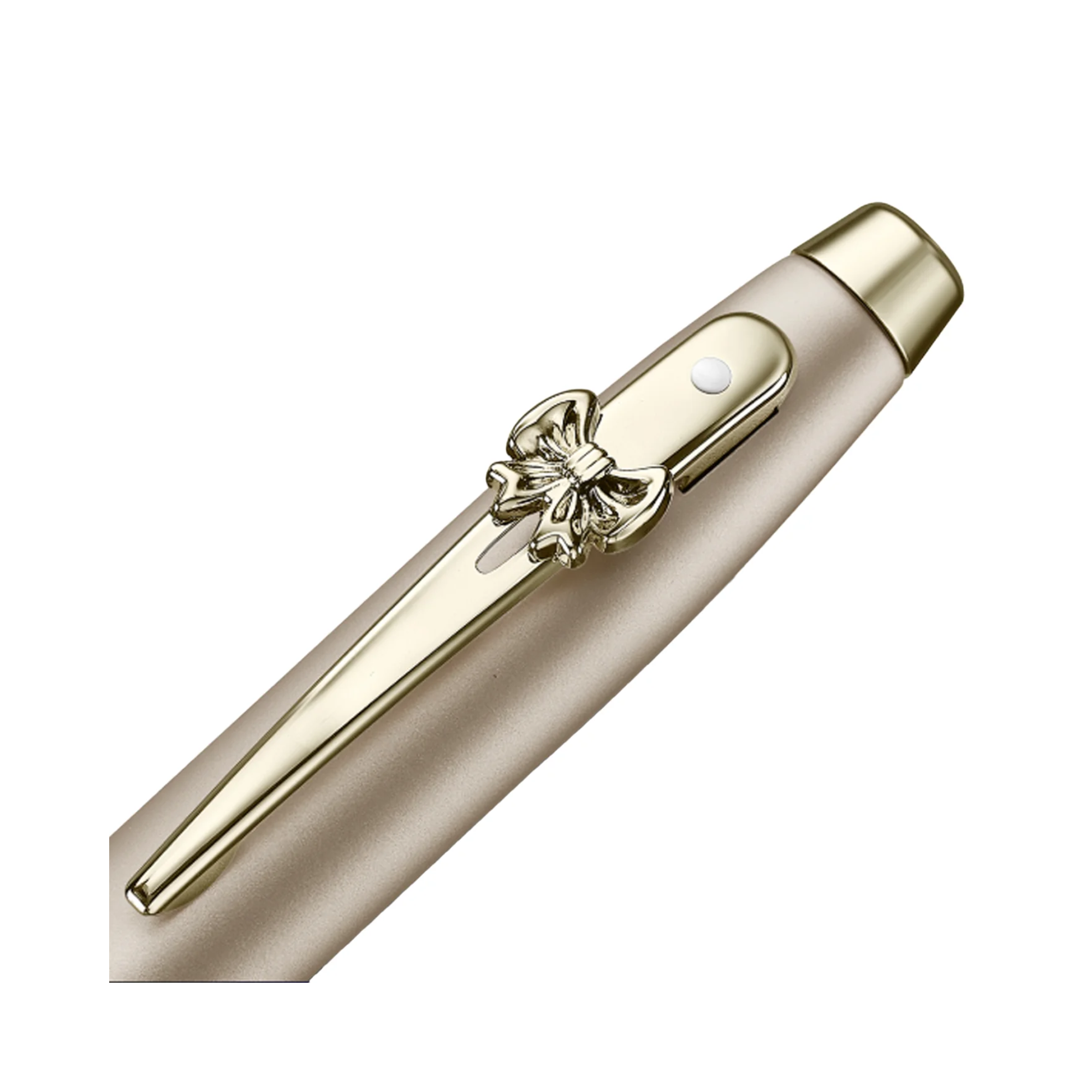 Sheaffer 100 Emily in Paris 9377 Champagne Gold Fountain Pen with Champagne Gold Trims and Bow-Shaped Clip Emblem