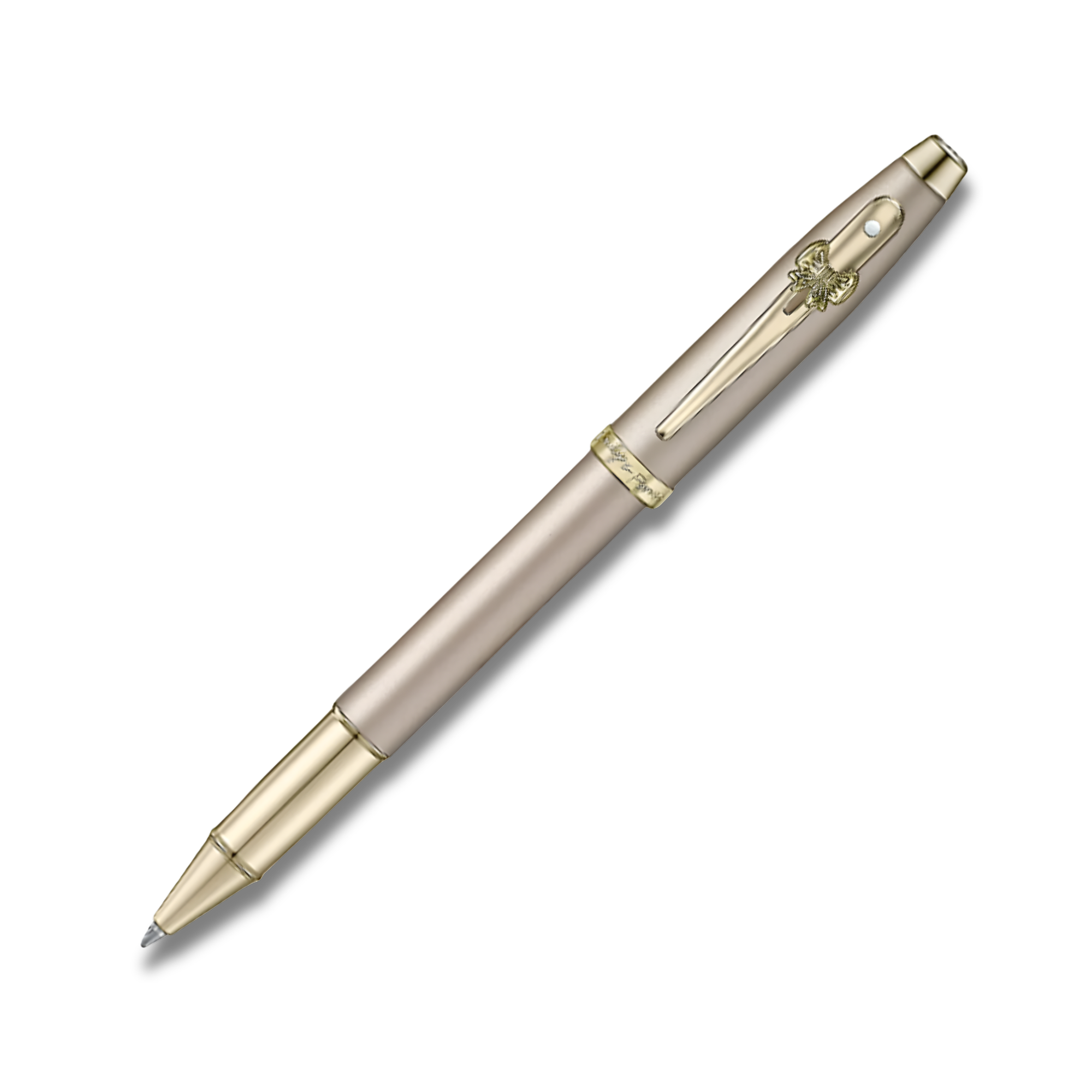 Sheaffer 100 Emily in Paris 9377 Champagne Gold Rollerball Pen with Champagne Gold Trims and Bow-Shaped Clip Emblem