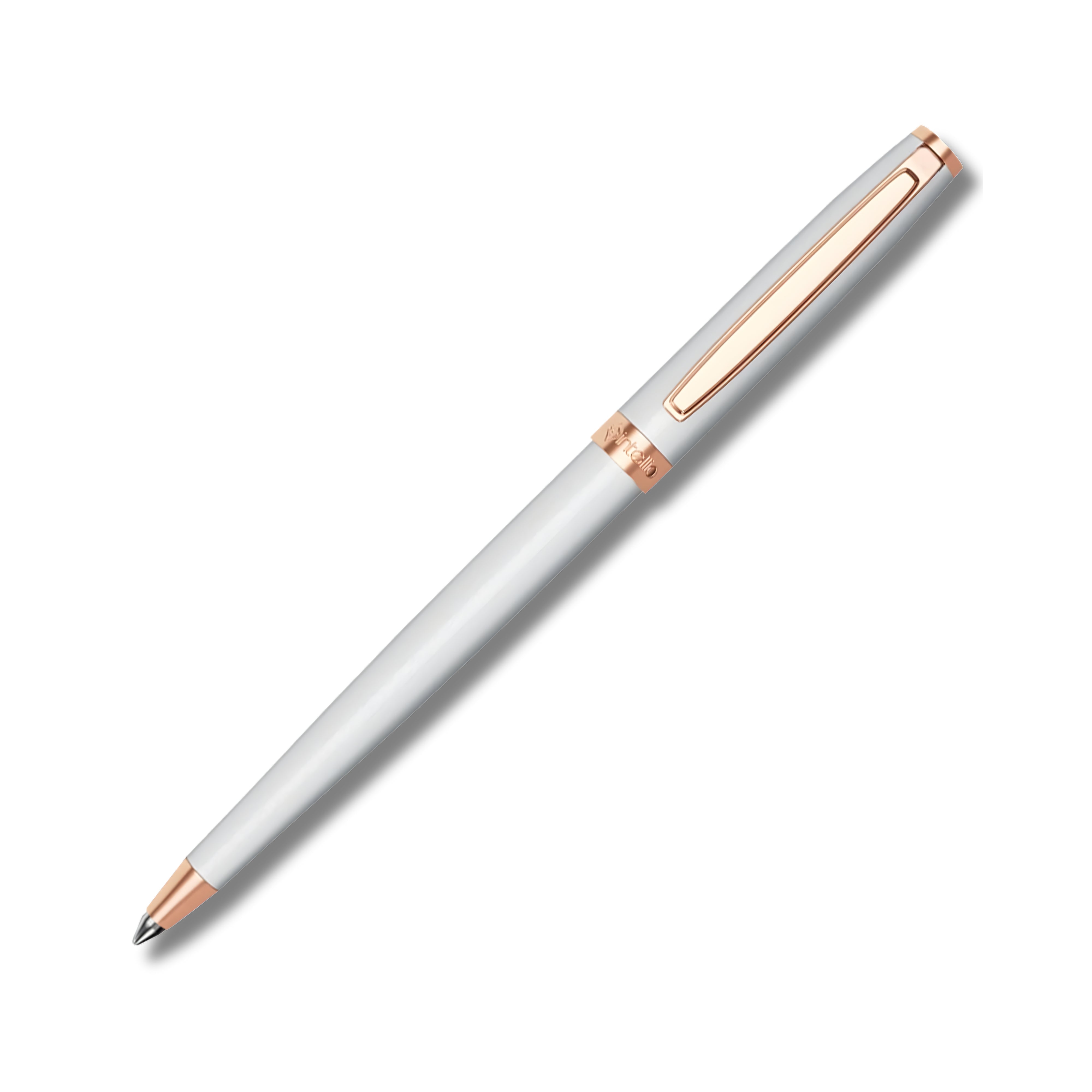 Intellio Germany Insignia Pearl White and Rose Gold Ballpoint Pen