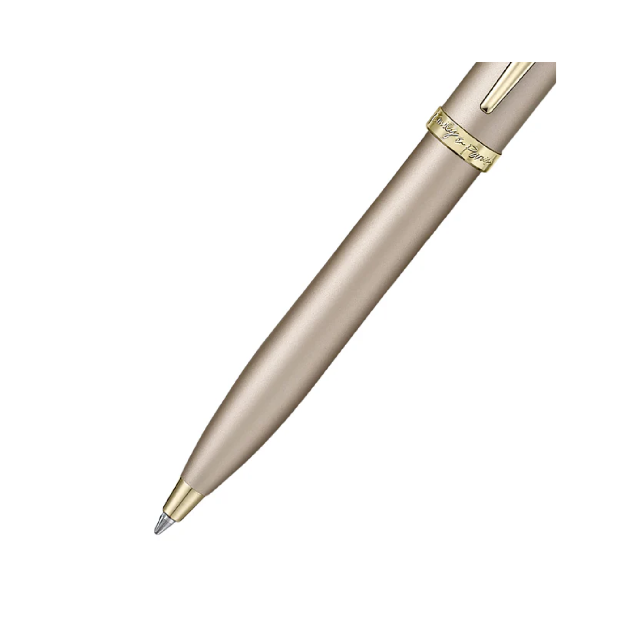 Sheaffer 100 Emily in Paris 9377 Champagne Gold Ballpoint Pen with Champagne Gold Trims and Bow-Shaped Clip Emblem