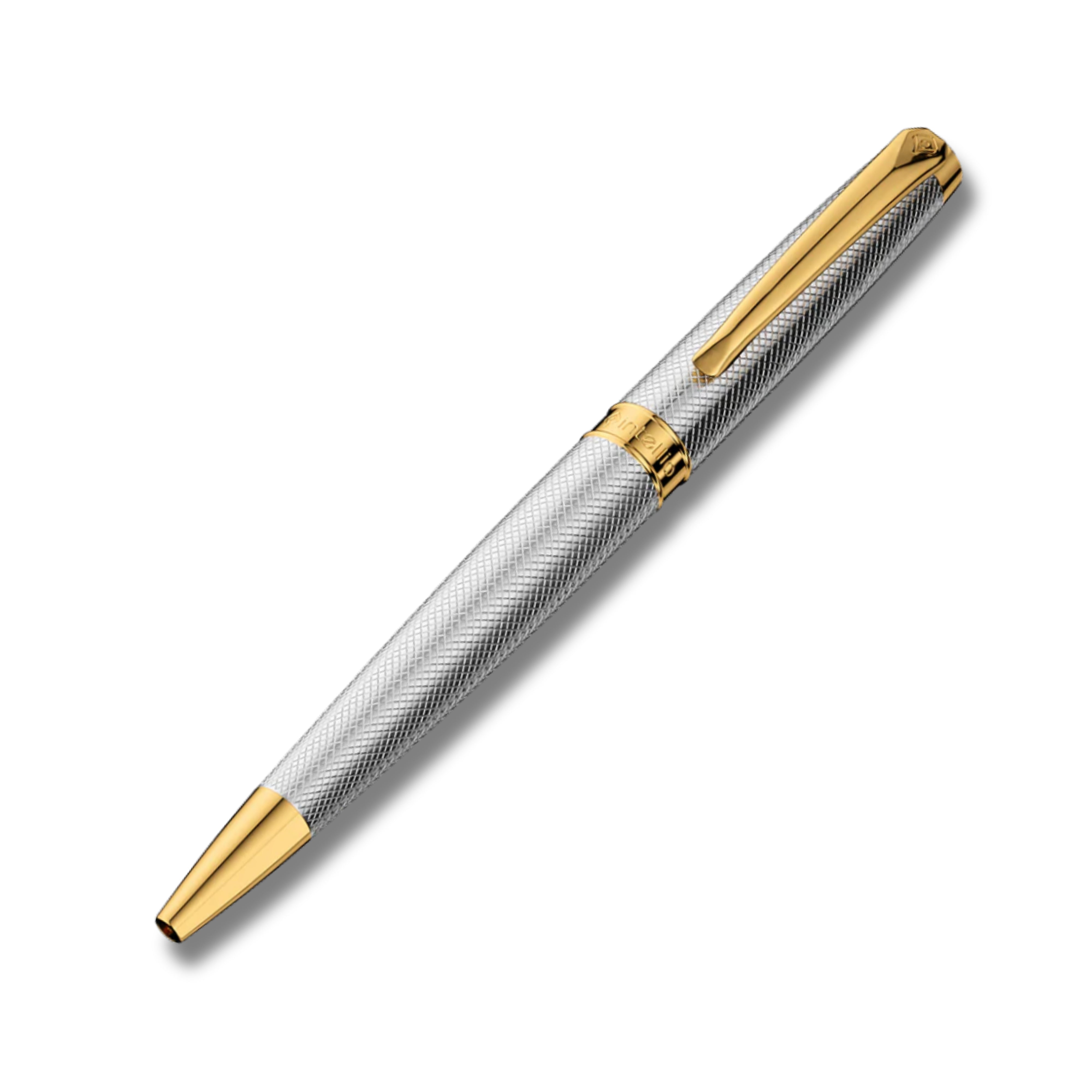 Intellio Germany Chrome and Gold with Guilloche Ballpoint Pen