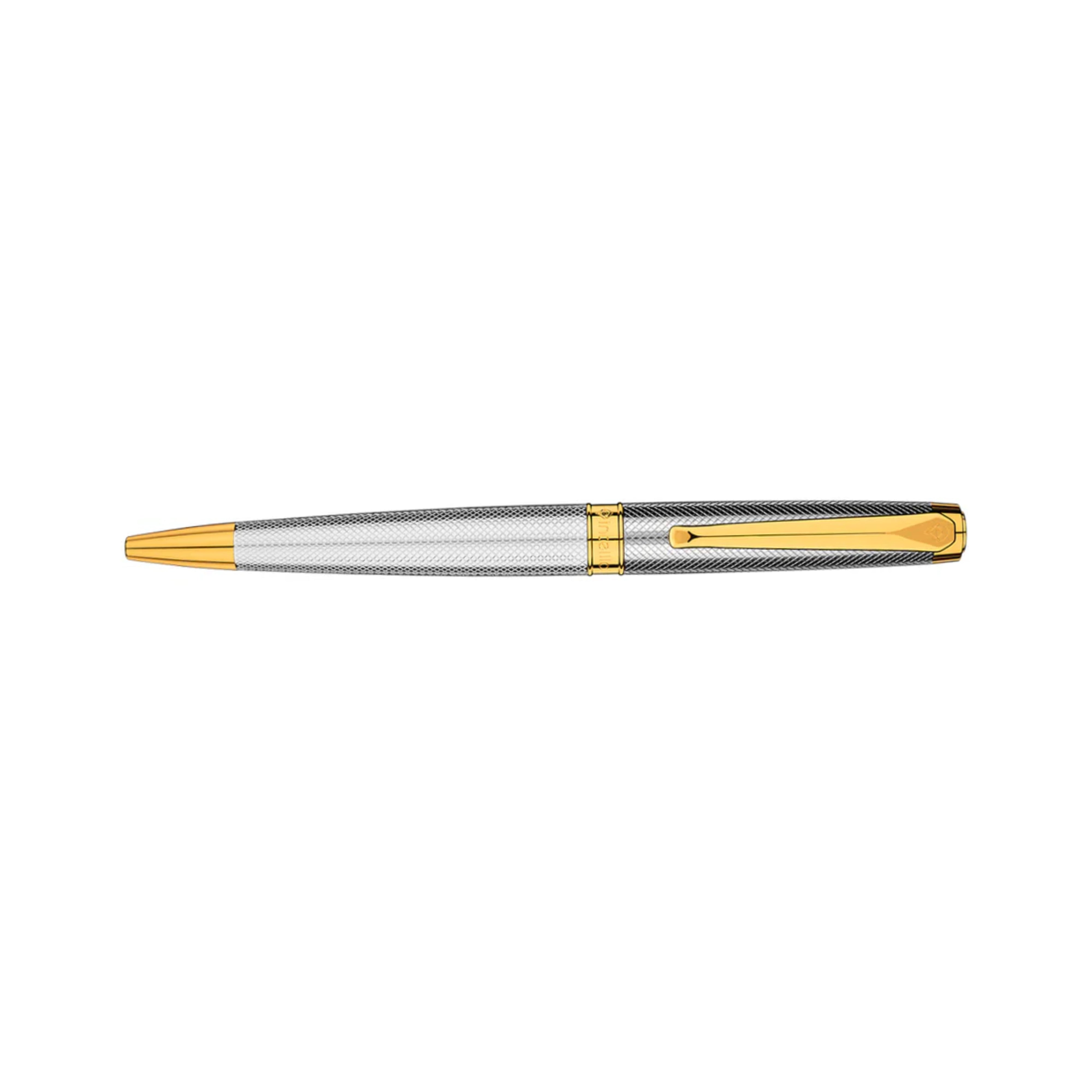 Intellio Germany Chrome and Gold with Guilloche Ballpoint Pen