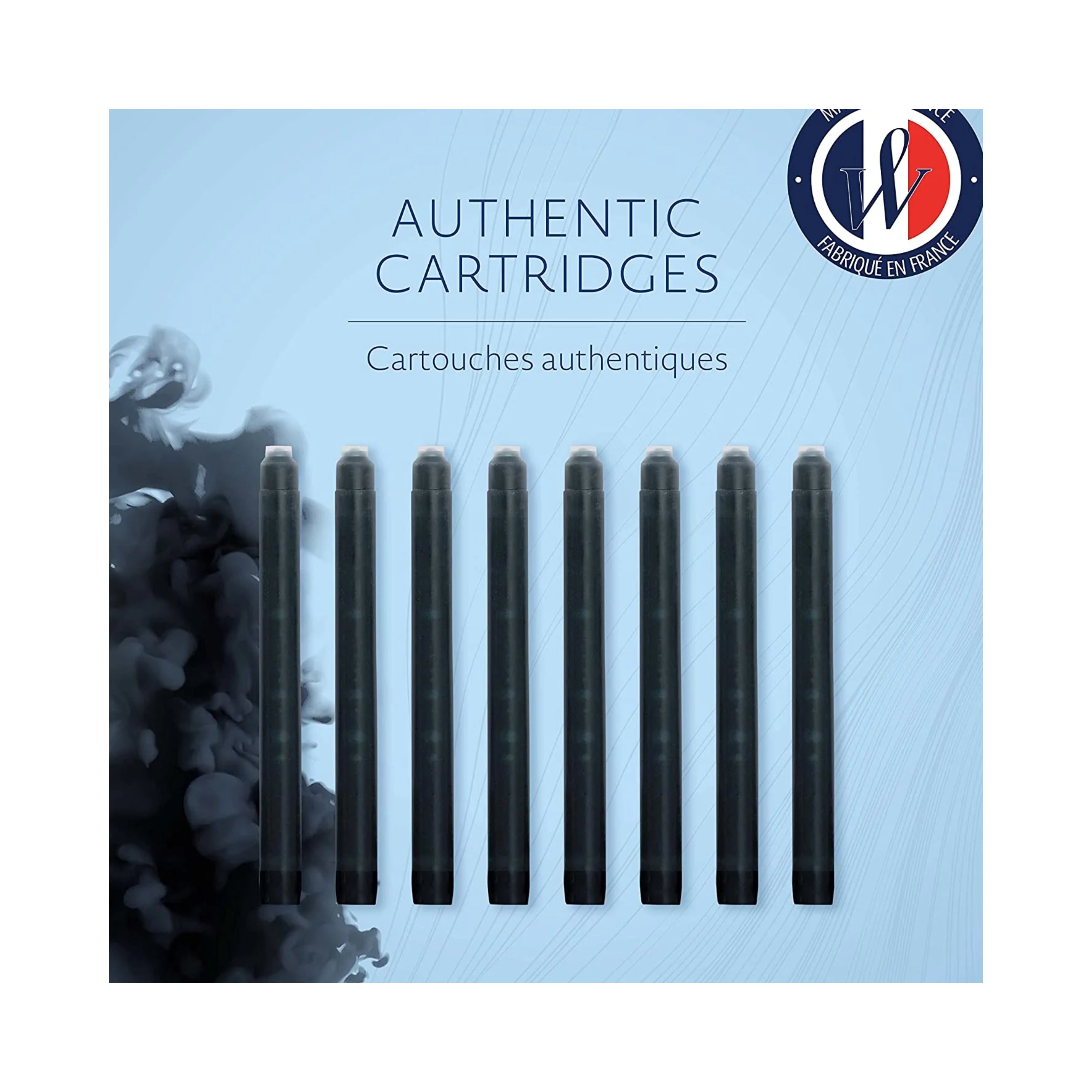 Waterman Intense Black Ink Cartridge - Pack of 8