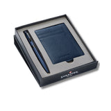 Sheaffer Gift Set ft. Matte Blue Reminder 9018 Ballpoint Pen with Black Trims and Sapphire Night Credit Card Holder