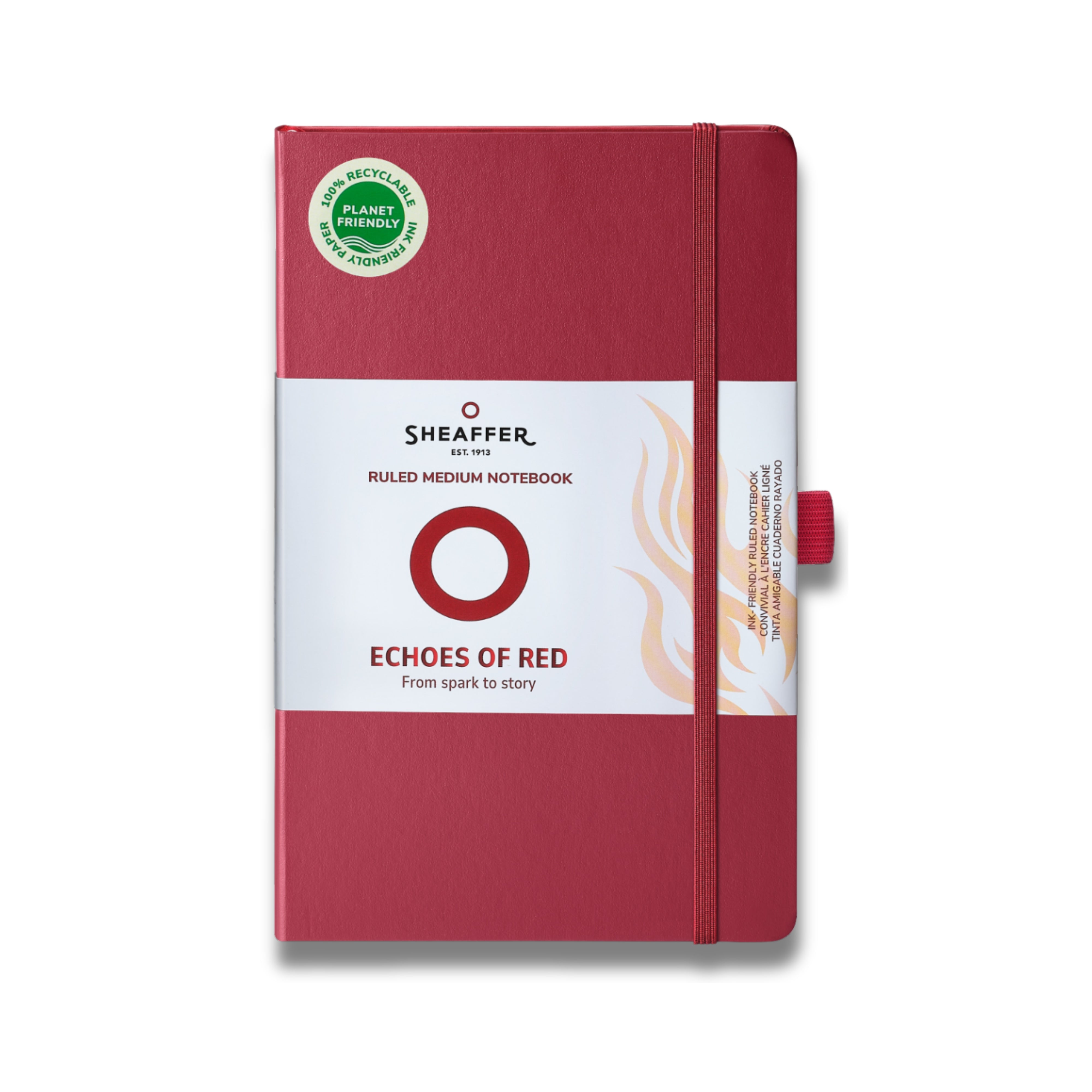 Sheaffer Echoes Of Red 90 GSM Eco-Friendly Hardbound Medium Notebook - Red