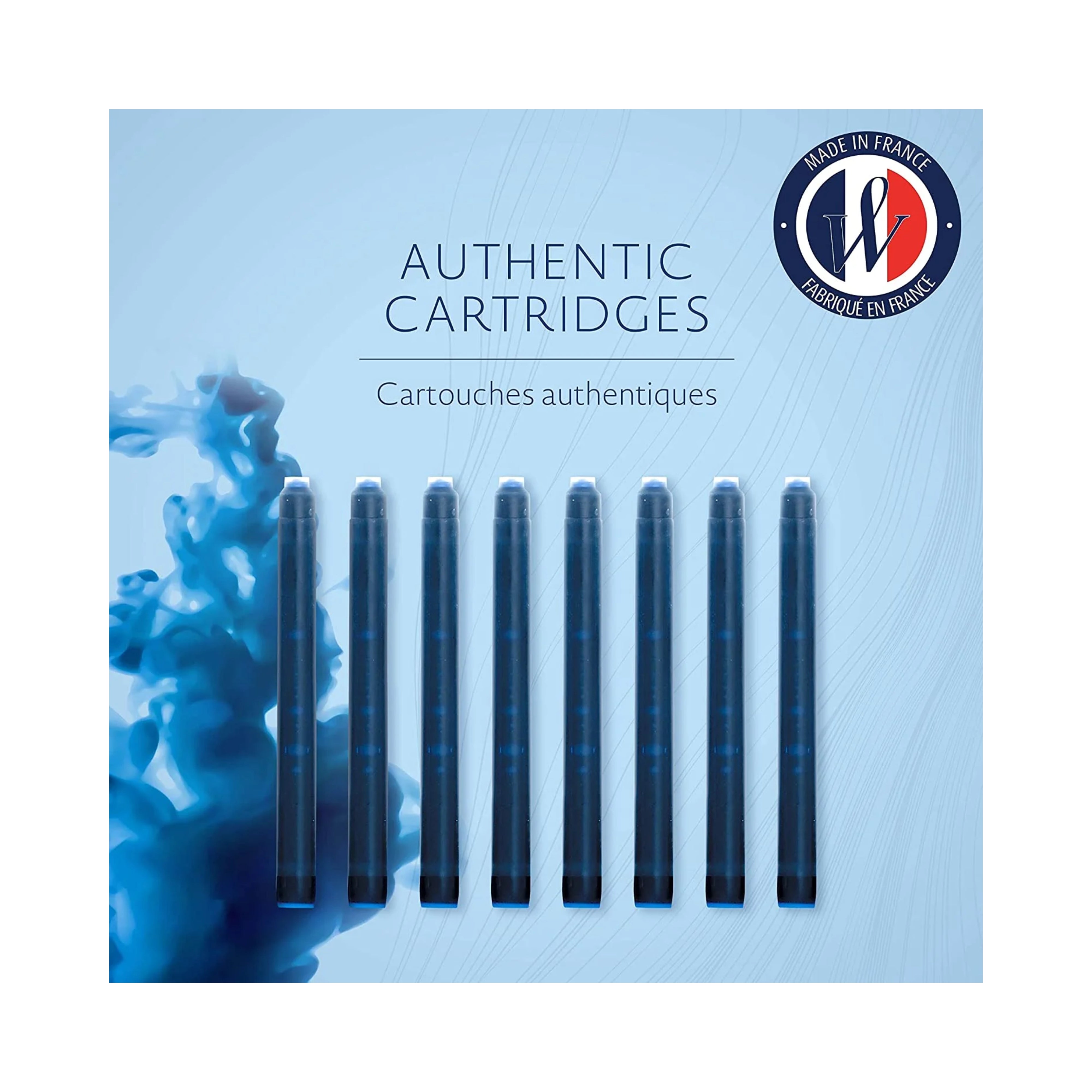 Waterman Serenity Blue Ink Cartridge - Pack of 8