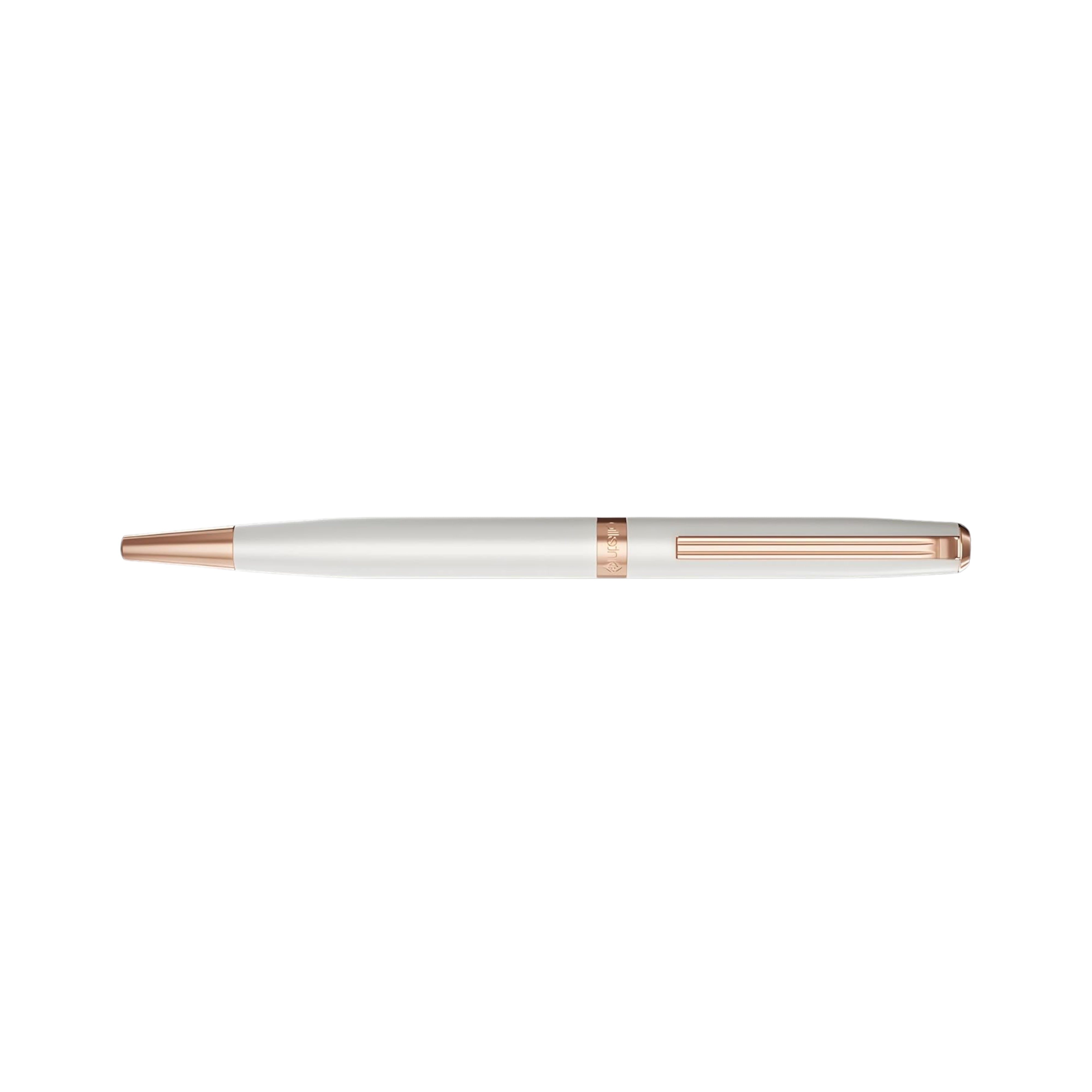 Intellio Germany Rhein Satin White and Rose Gold Ballpoint Pen
