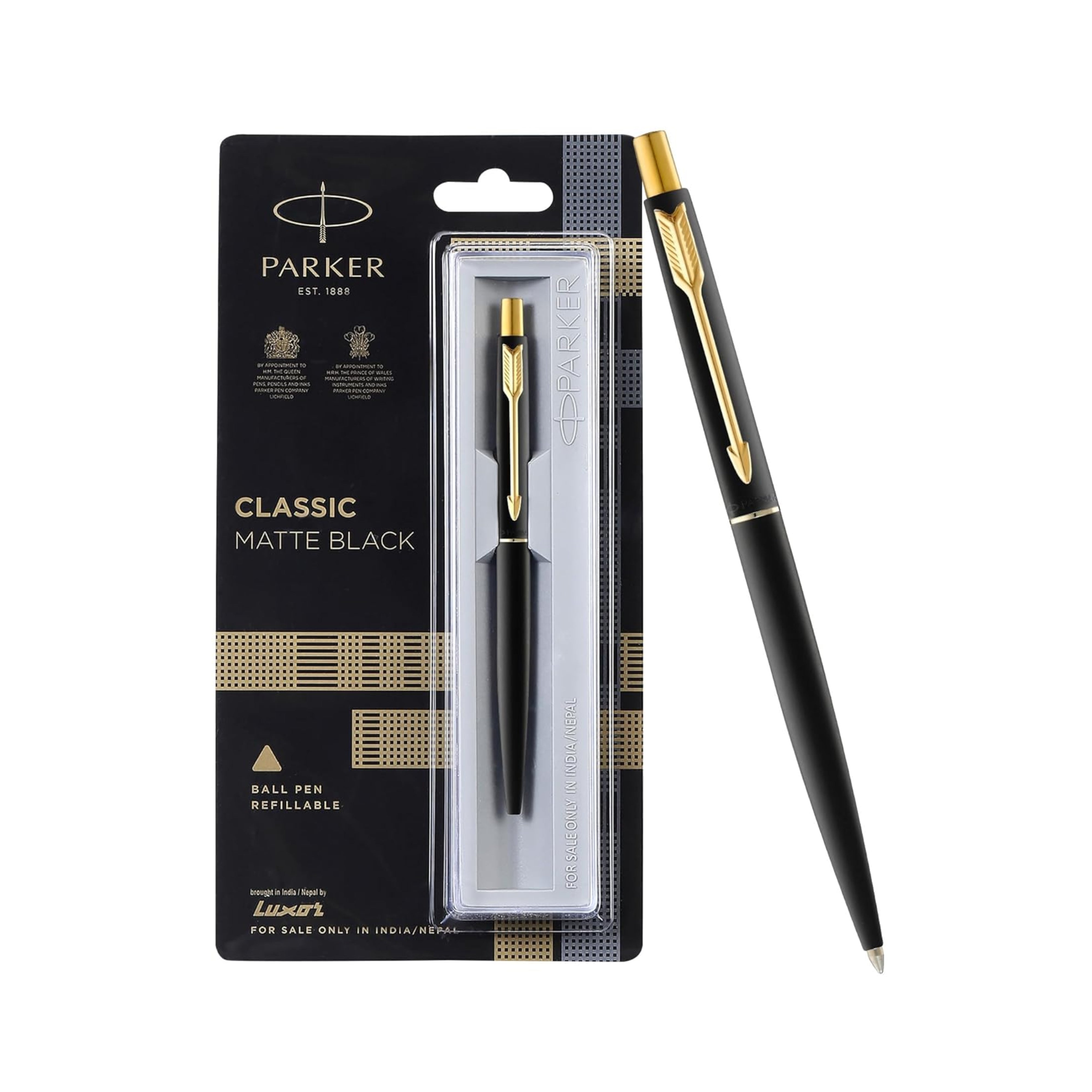 Parker Classic Matte Black Gold Trim Ballpoint Pen – Pen Store