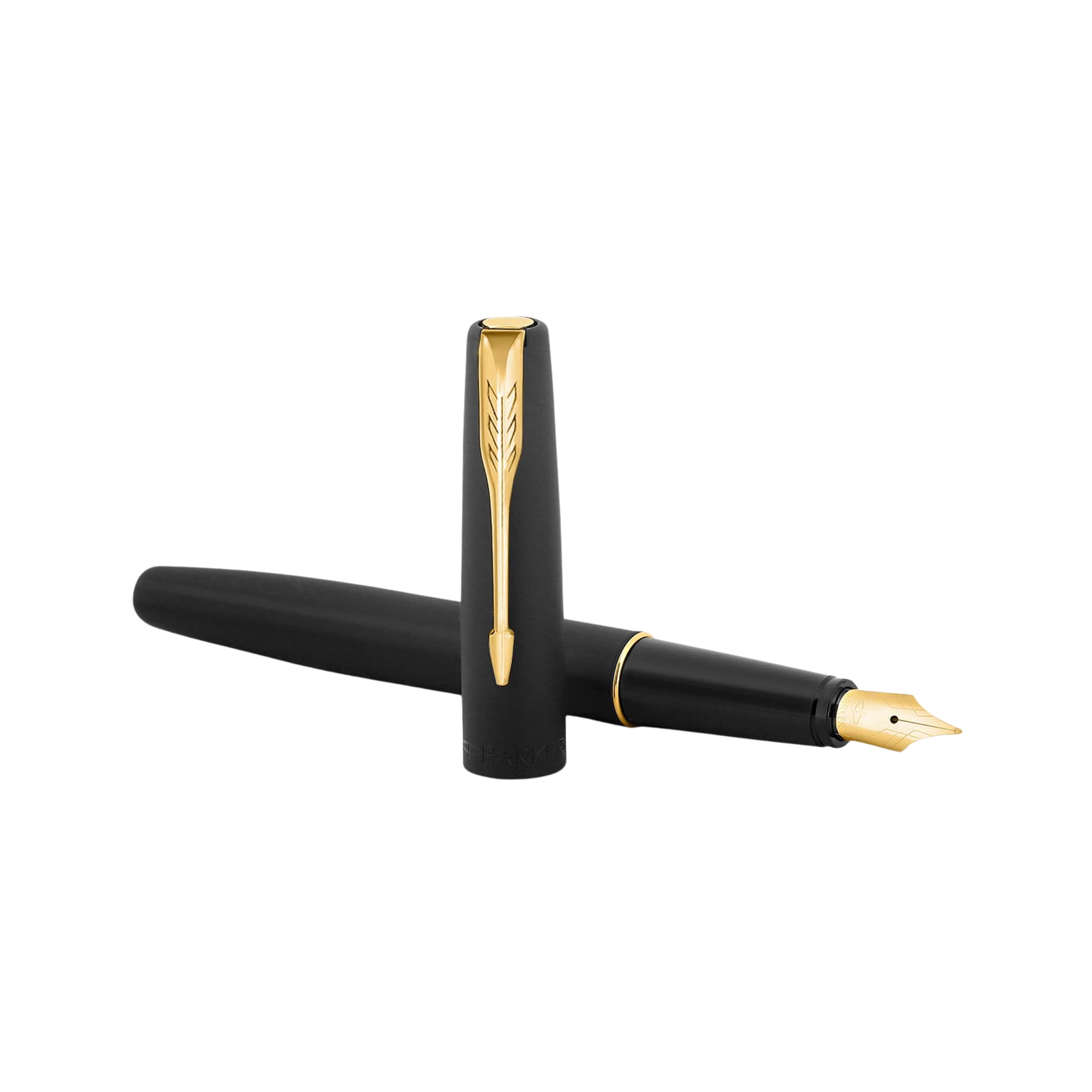 Parker Frontier Matte Black Gold Trim Fountain Pen