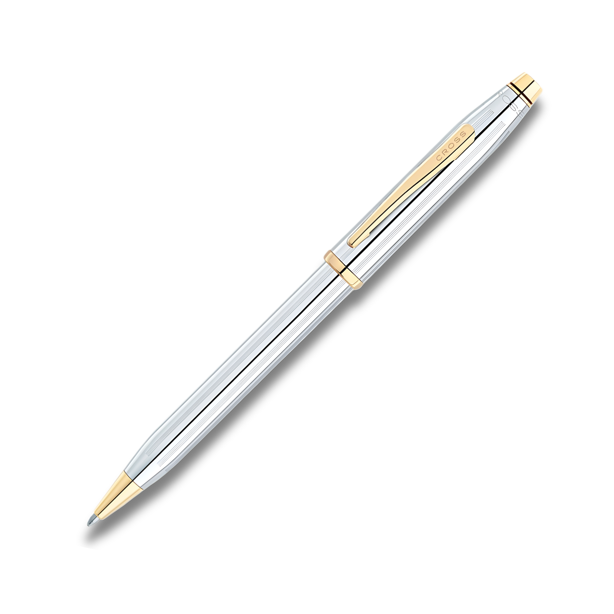 Cross Century II Medalist Ballpoint Pen Chrome with Gold Trims