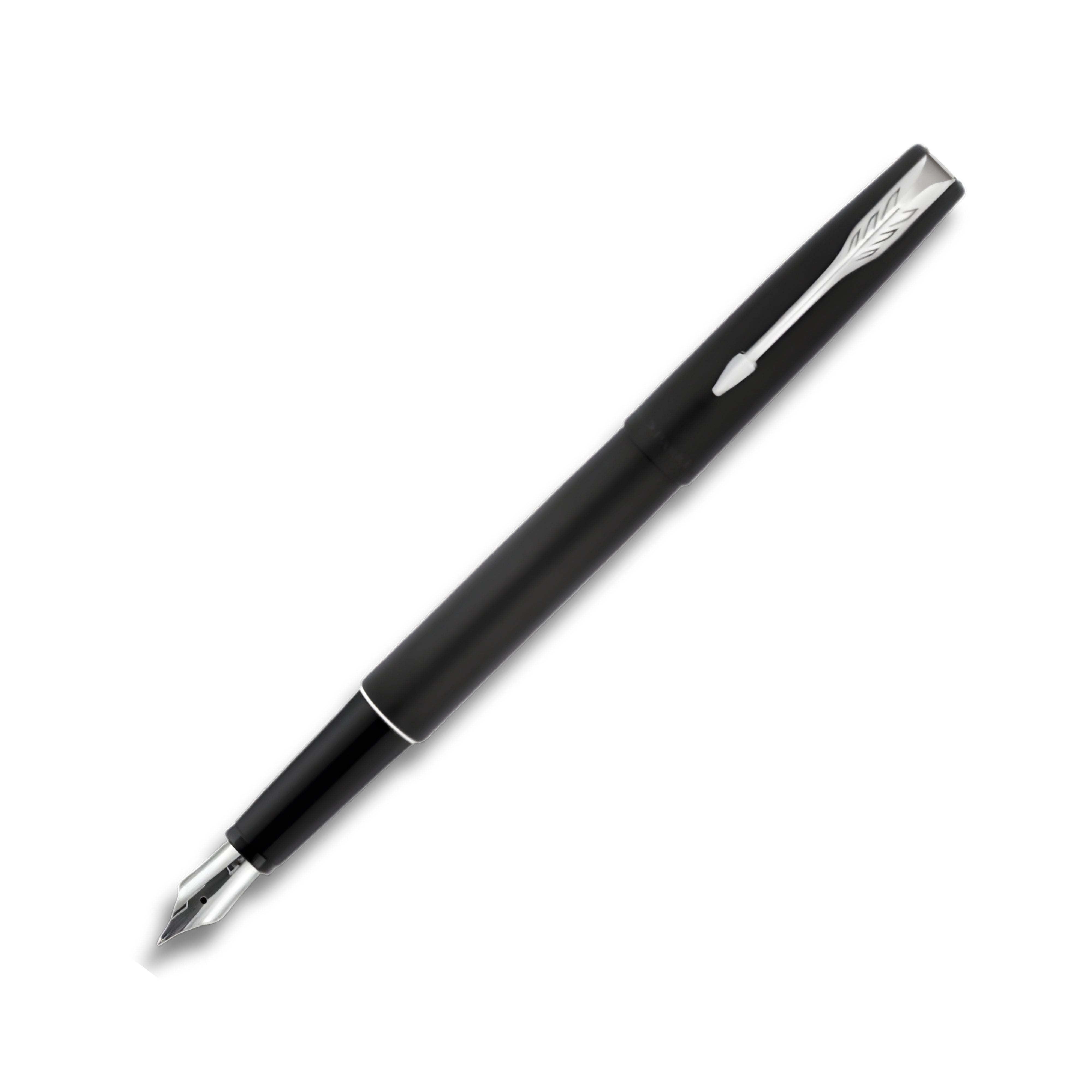 Parker Frontier Matte Black Fountain Pen with Chrome Trim