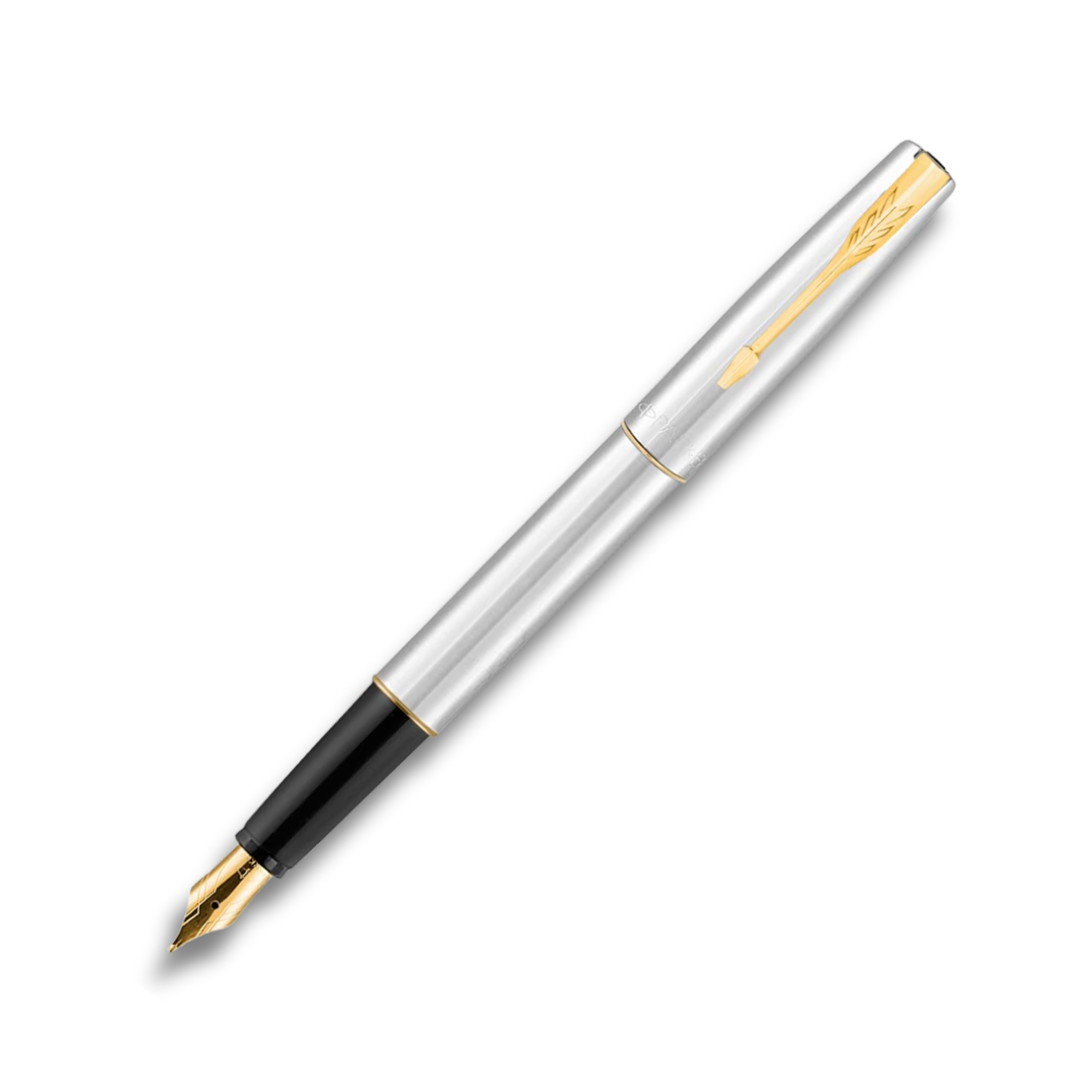 Parker Frontier Stainless Steel Fountain Pen with Gold Trim