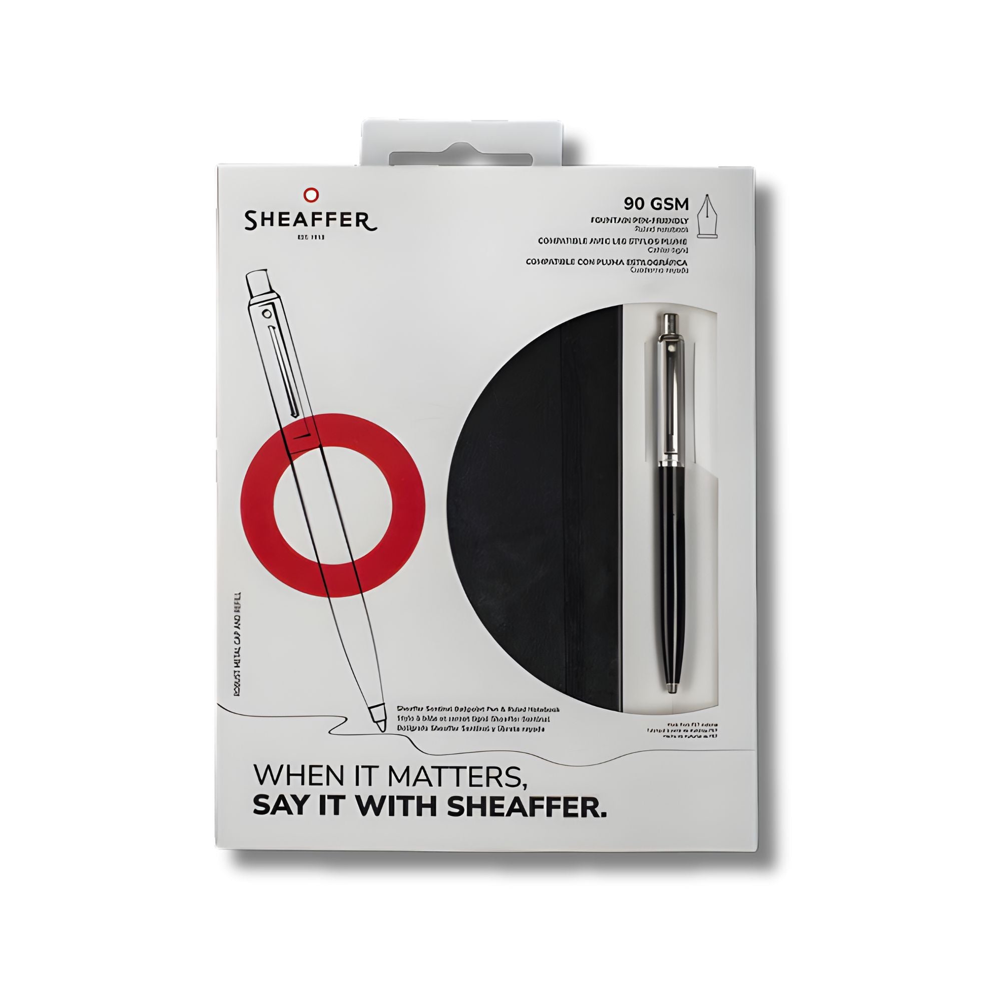 Sheaffer Giftset Sentinel Black 321 Ballpoint Pen and Medium Notebook Black Hangsell