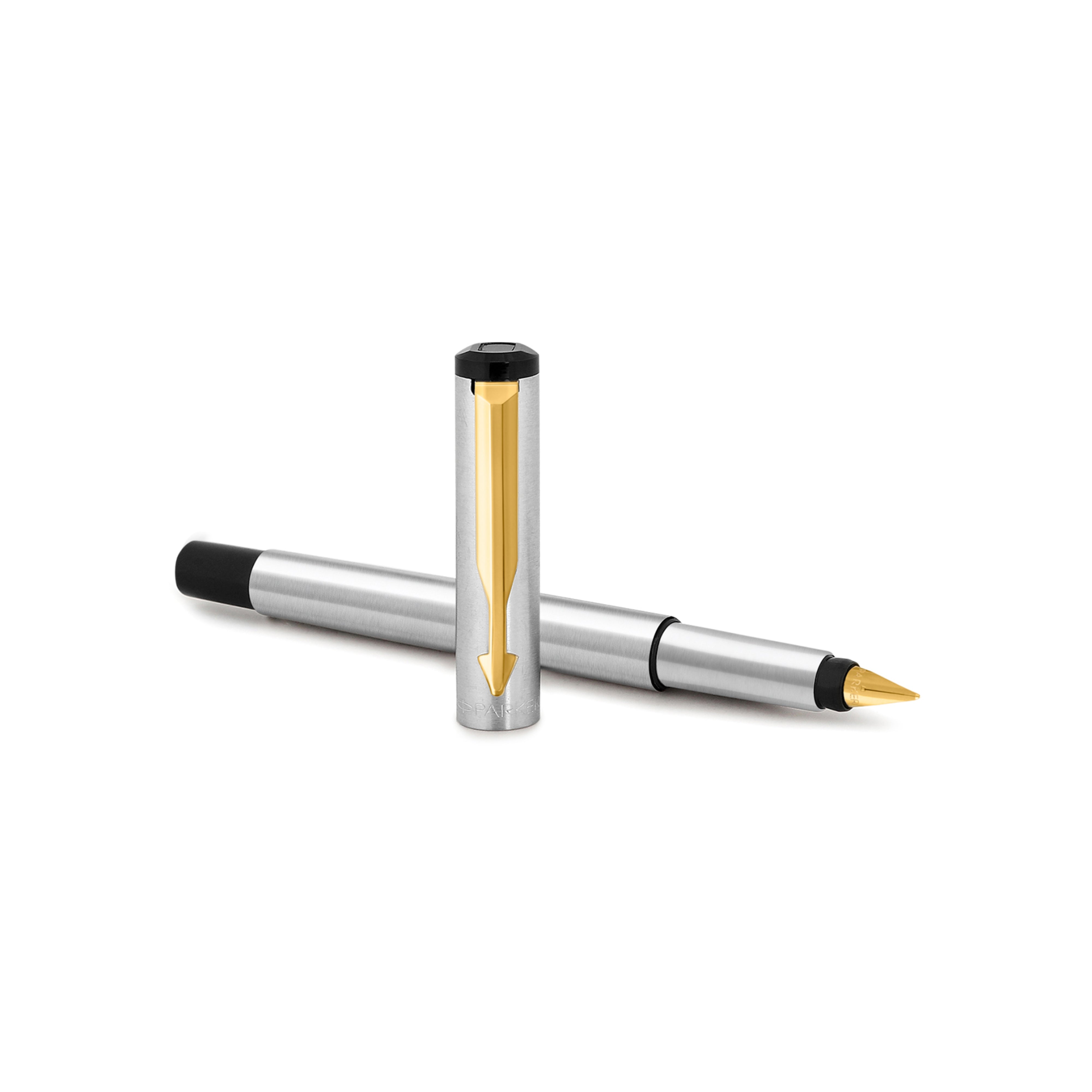 Parker Vector Stainless Steel Gold Trim Fountain Pen