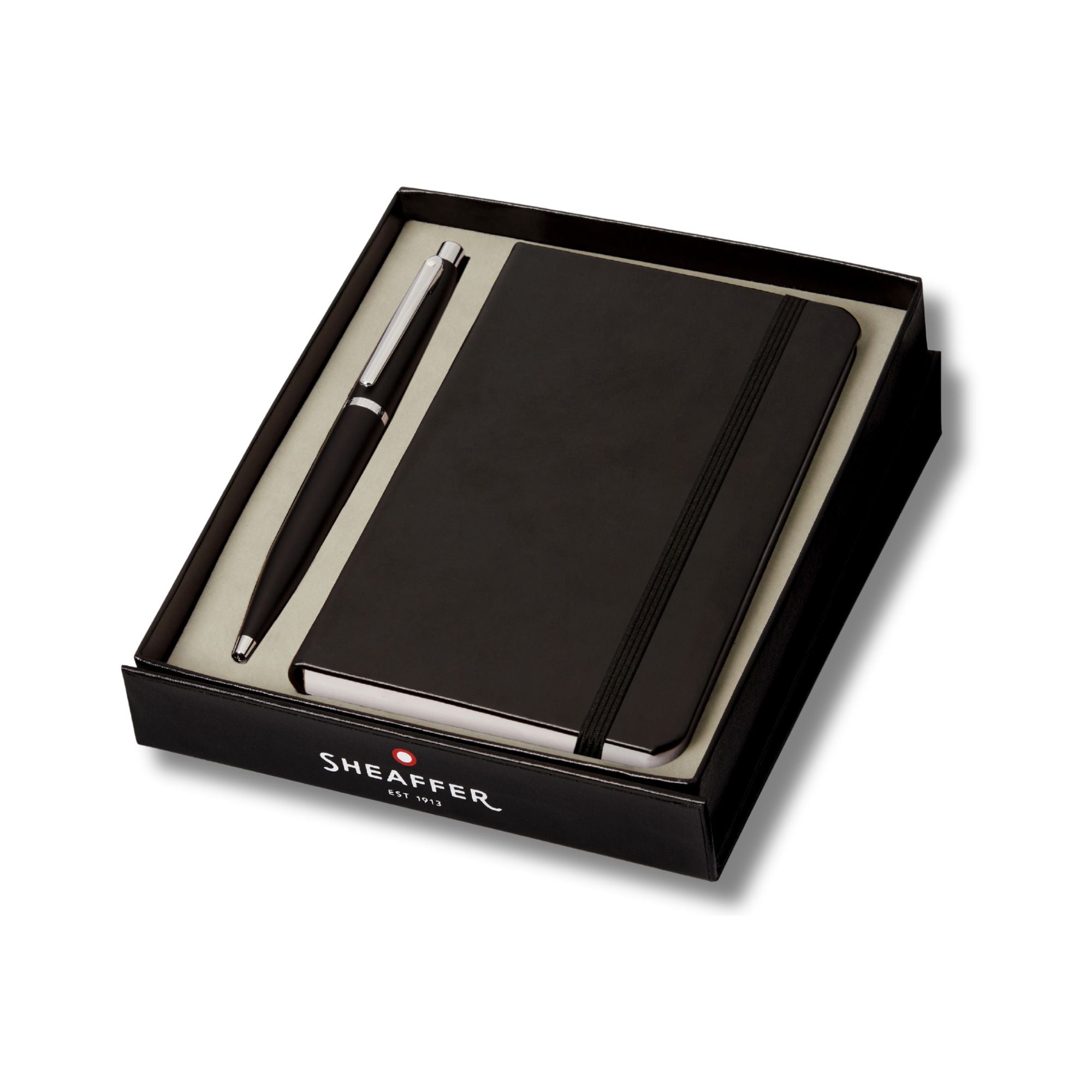 Sheaffer Giftset VFM 9405 Black Ballpoint Pen and Medium Notebook Black Hangsell