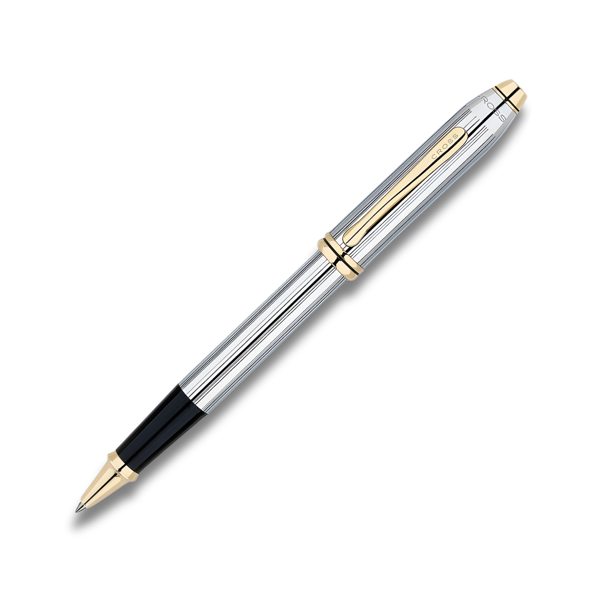 Cross Townsend Medalist Rollerball Pen Chrome With Gold Trims