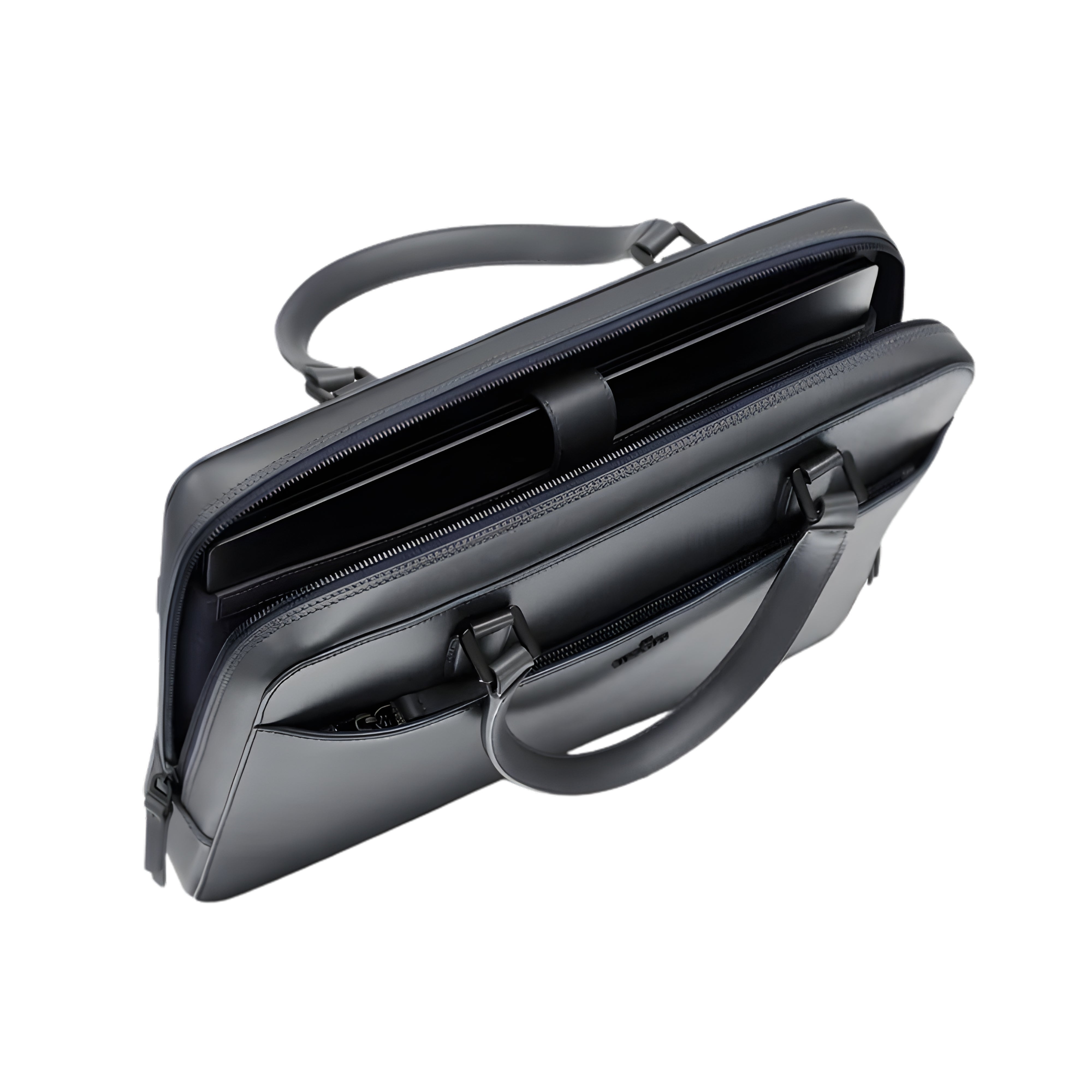 Lapis Bard Ducorium Leather Spencer 14-inch Laptop Briefcase - Graphite