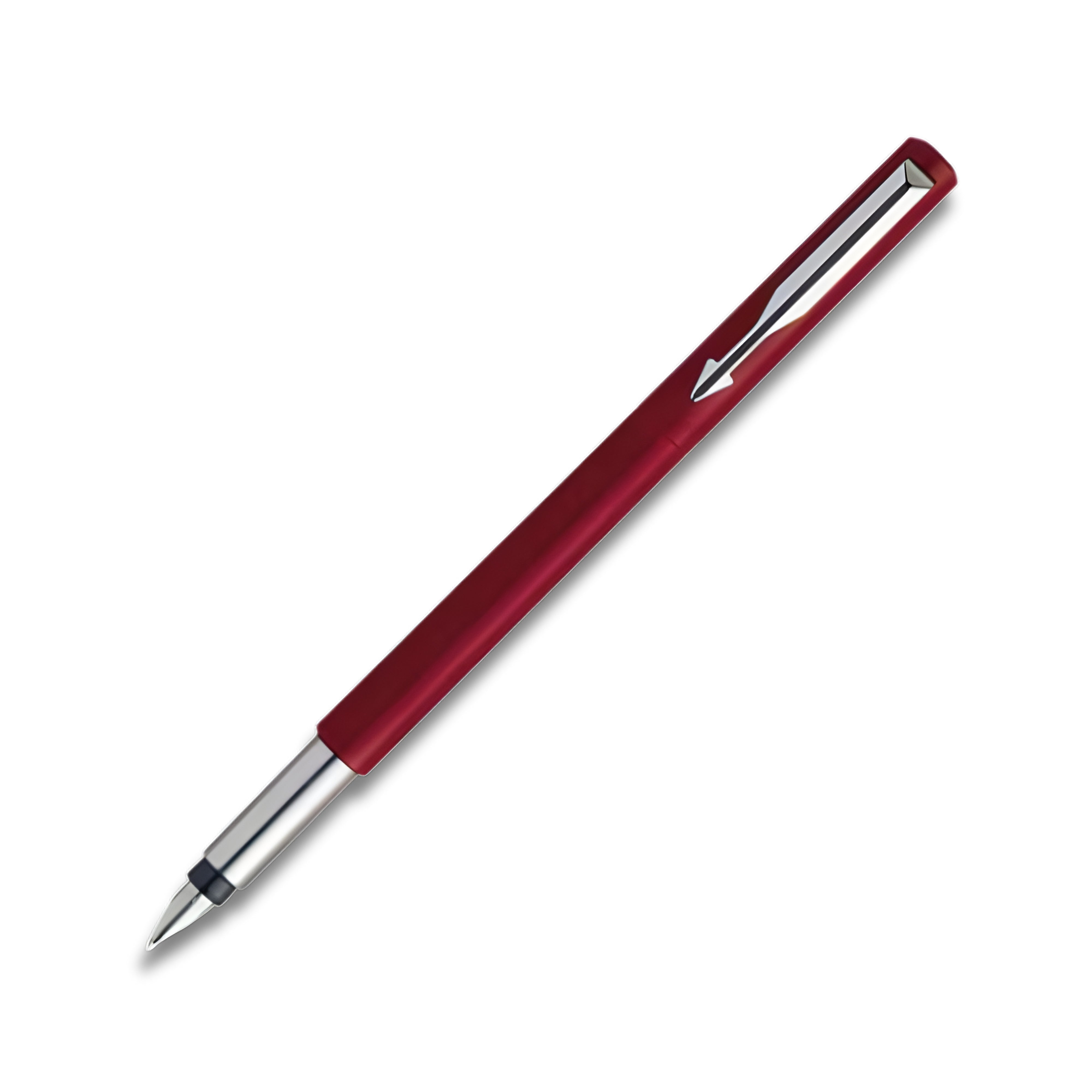 Parker Vector Standard Chrome Trim Fountain Pen - Red