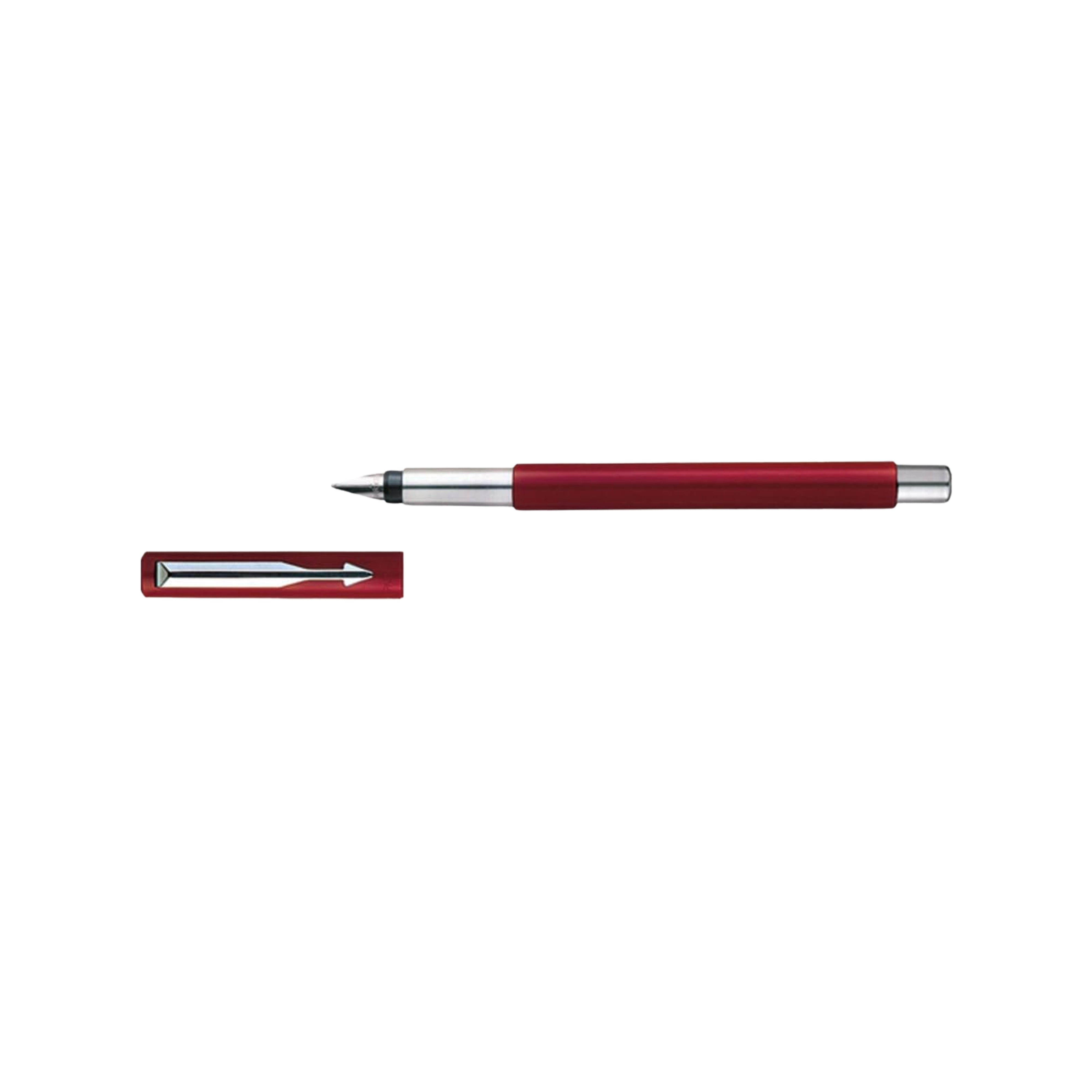 Parker Vector Standard Chrome Trim Fountain Pen - Red