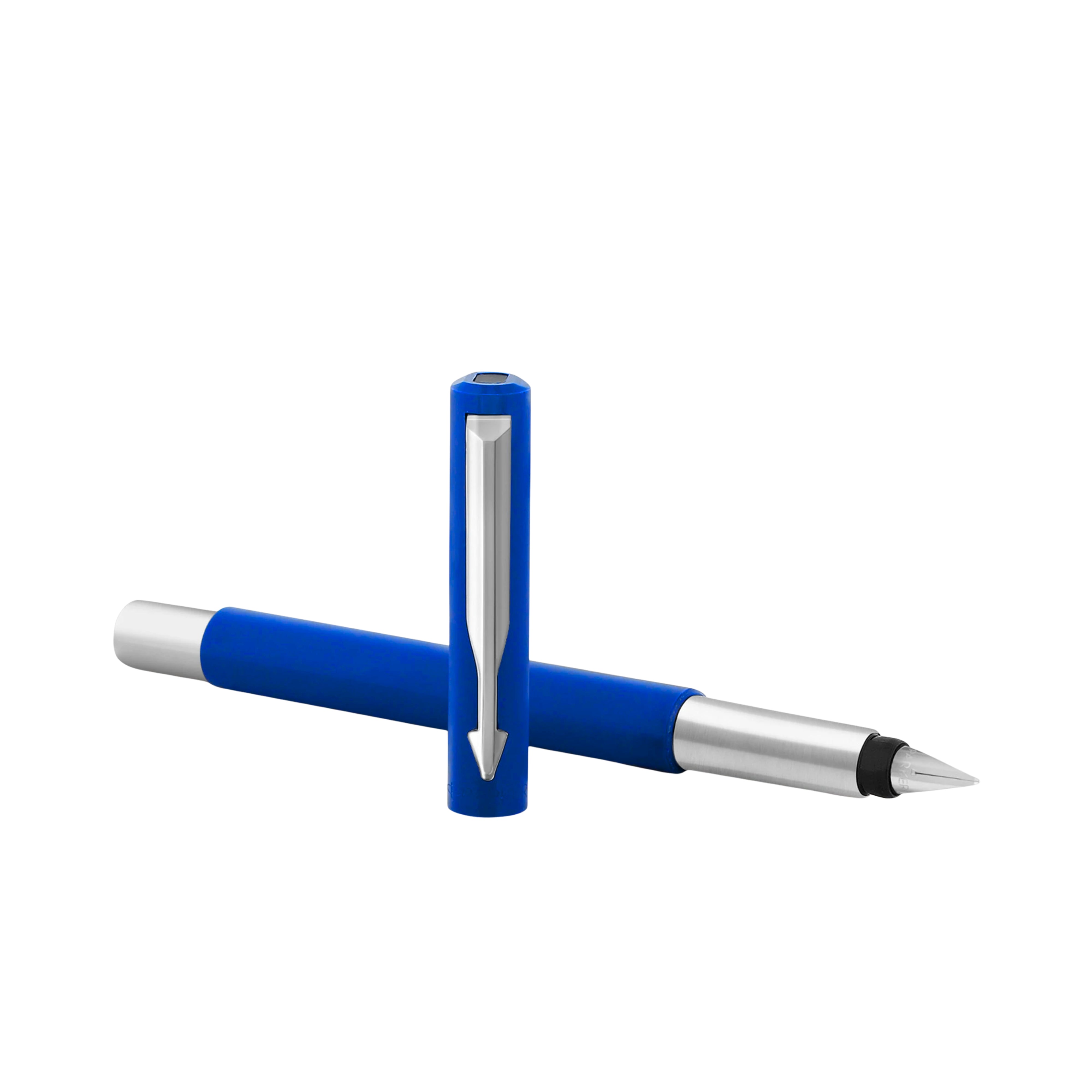 Parker Vector Standard Chrome Trim Fountain Pen - Blue