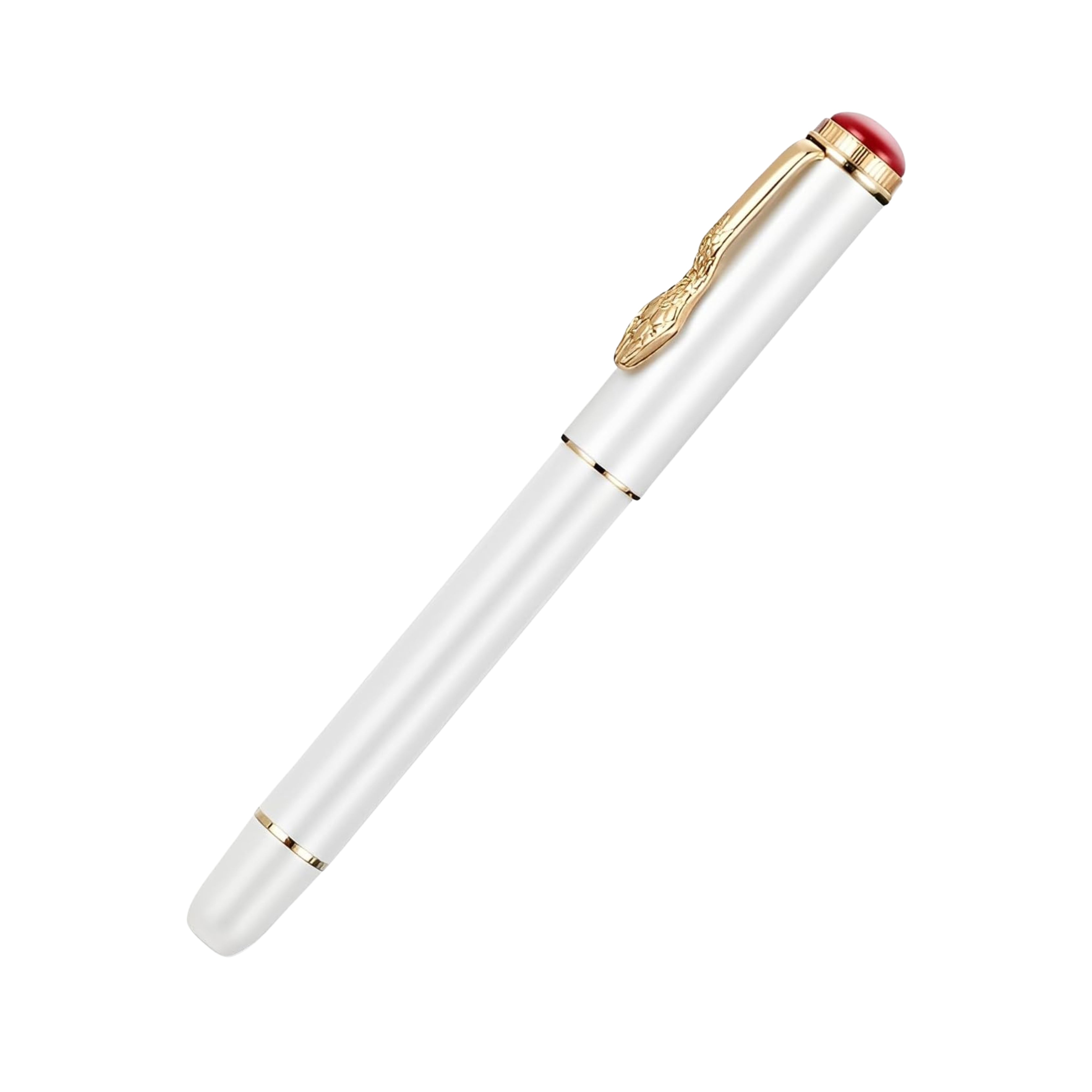 Jinhao 025 White Crown Snake Clip Fountain Pen (Extra Fine)