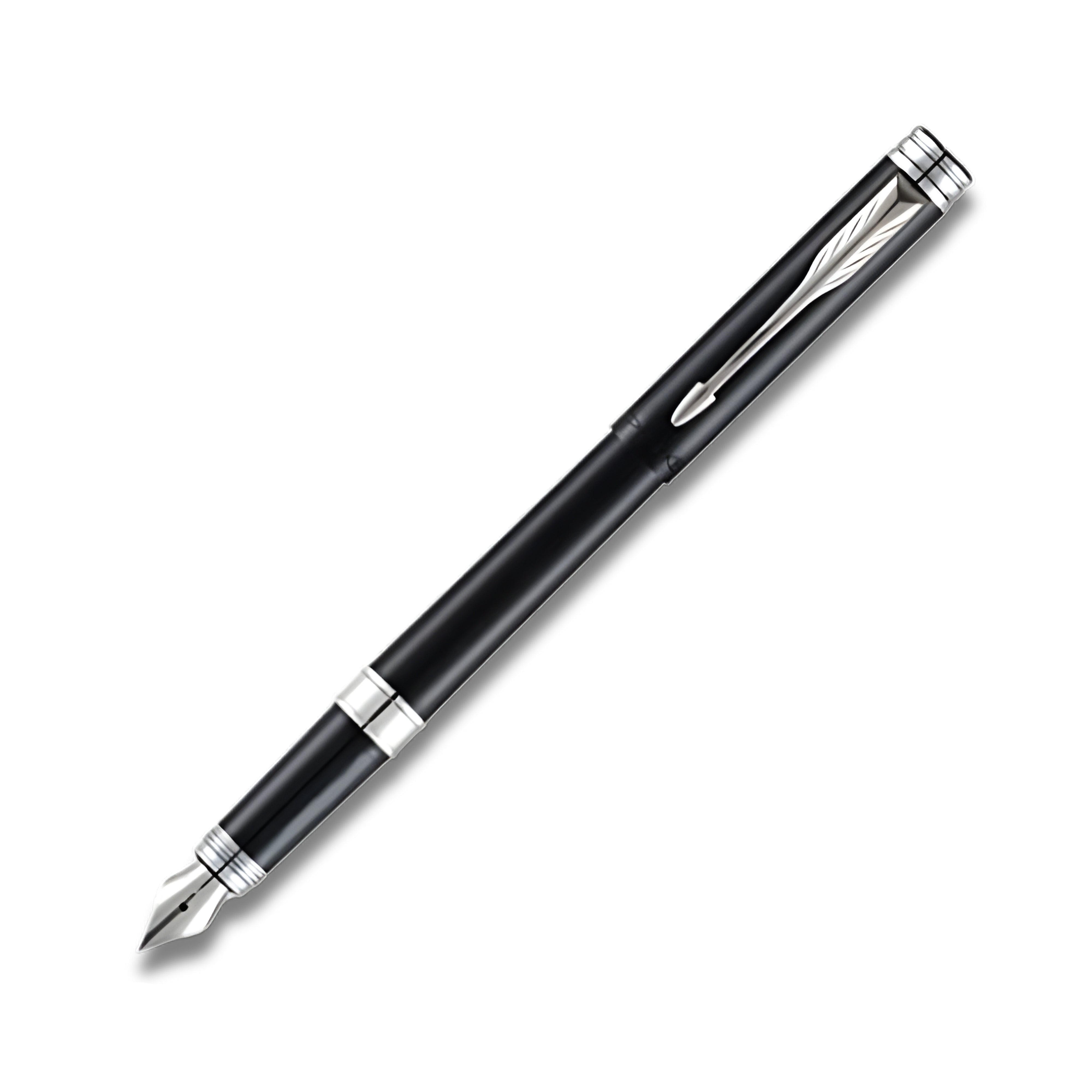 Parker Folio Standard Fountain Pen With Chrome Trim - Black