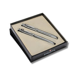 Sheaffer Gift Set ft. Brushed Chrome 100 9306 with Chrome Trim as Set of 2 Pens - Rollerball Pen & Fountain Pen (M)