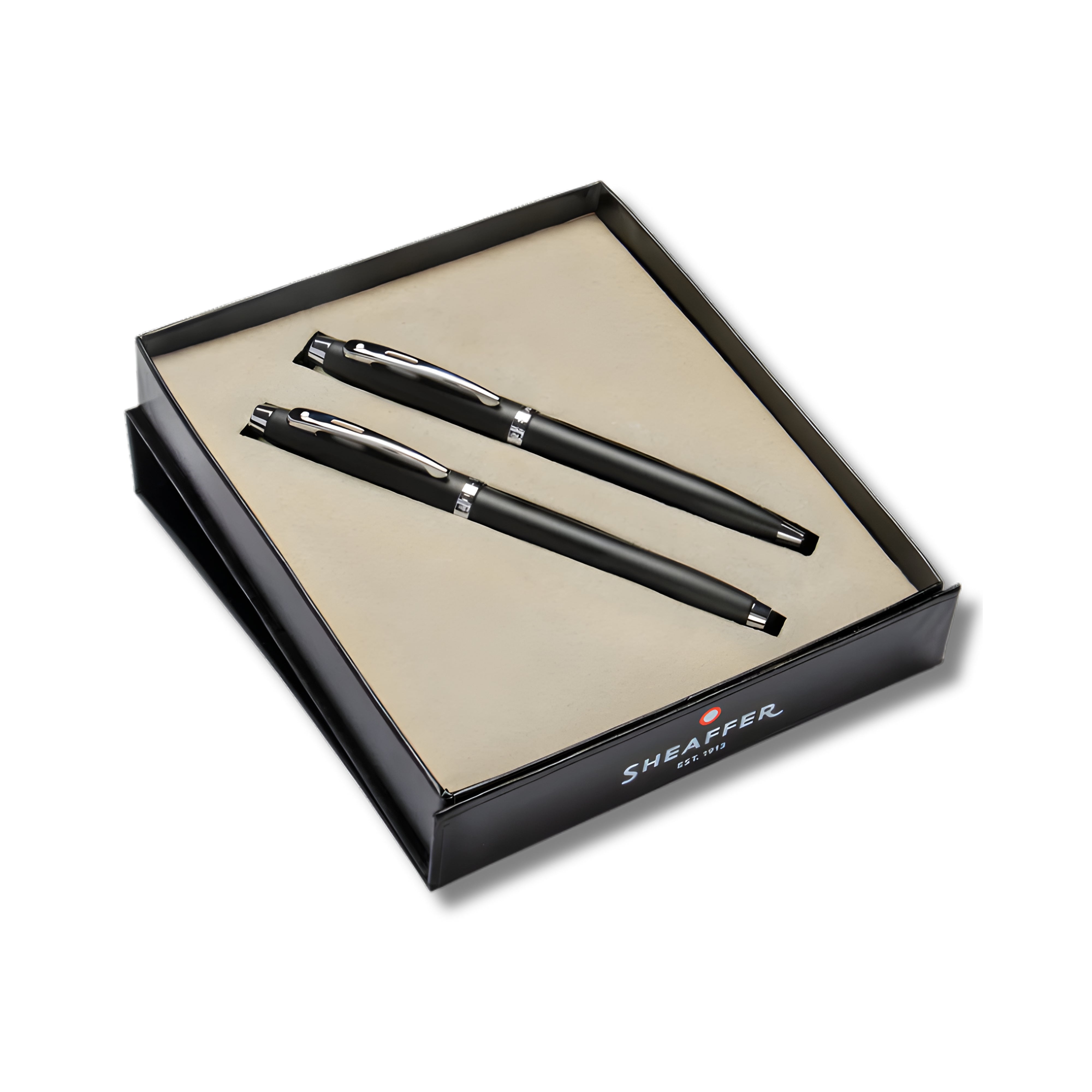 Sheaffer Gift Set ft. Matte Black 100 9317 with Chrome Trim as Set of 2 pens - Ballpoint Pen & Rollerball pen