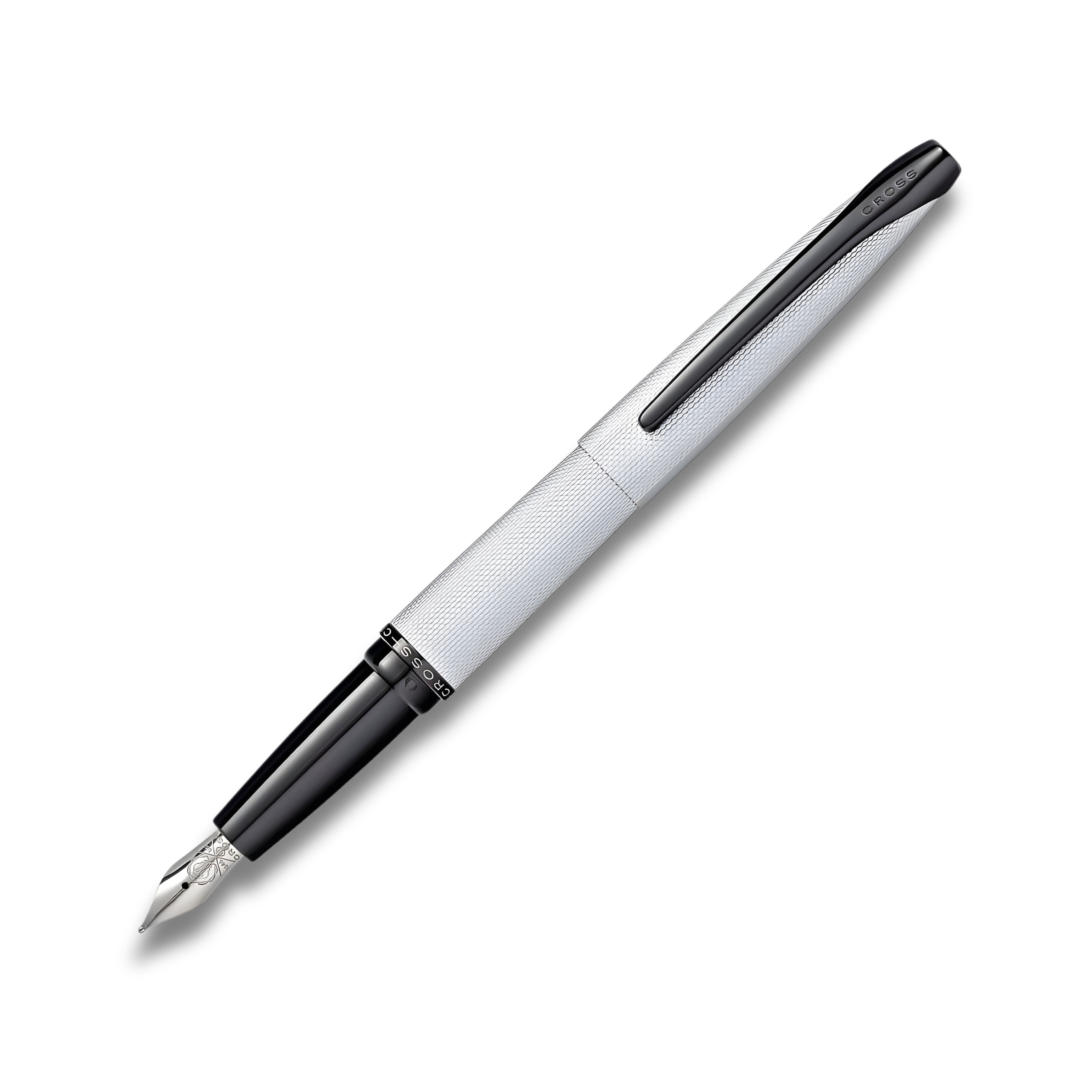 Cross ATX Brushed Chrome with Black Trims Fountain Pen