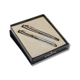 Sheaffer Gift Set ft. Bright Chrome 100 9340 with Gold Tone Trim as Set of 2 Pens - Ballpoint Pen & Fountain Pen (M)