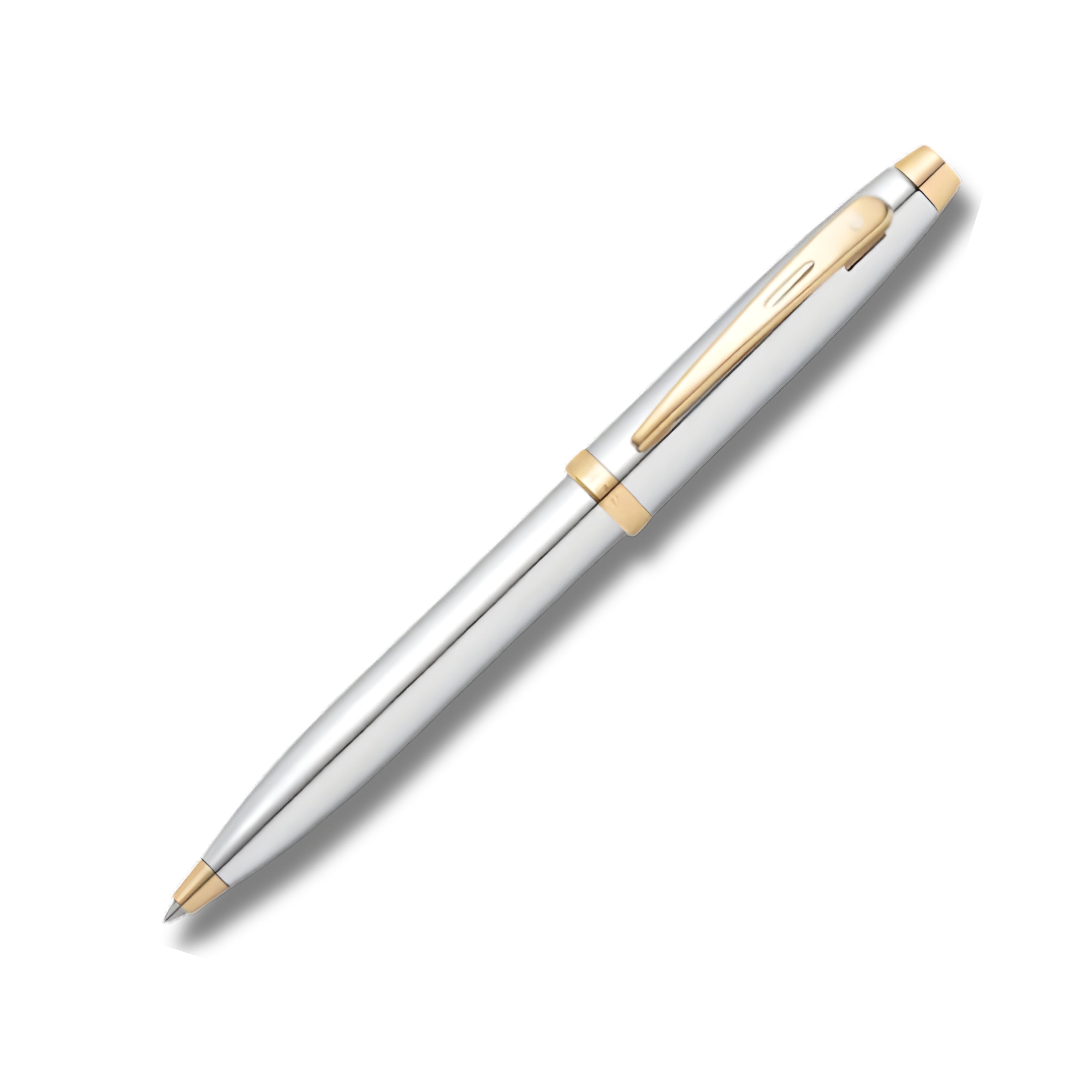 Sheaffer Gift Set ft. Bright Chrome 100 9340 with Gold Tone Trim as Set of 2 pens - Ballpoint Pen & Fountain pen (M)