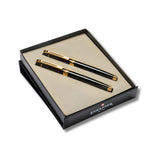 Sheaffer Gift Set ft. Glossy Black 300 9325 with Gold Tone Trim as Set of 2 Pens - Rollerball Pen & Fountain Pen (M)