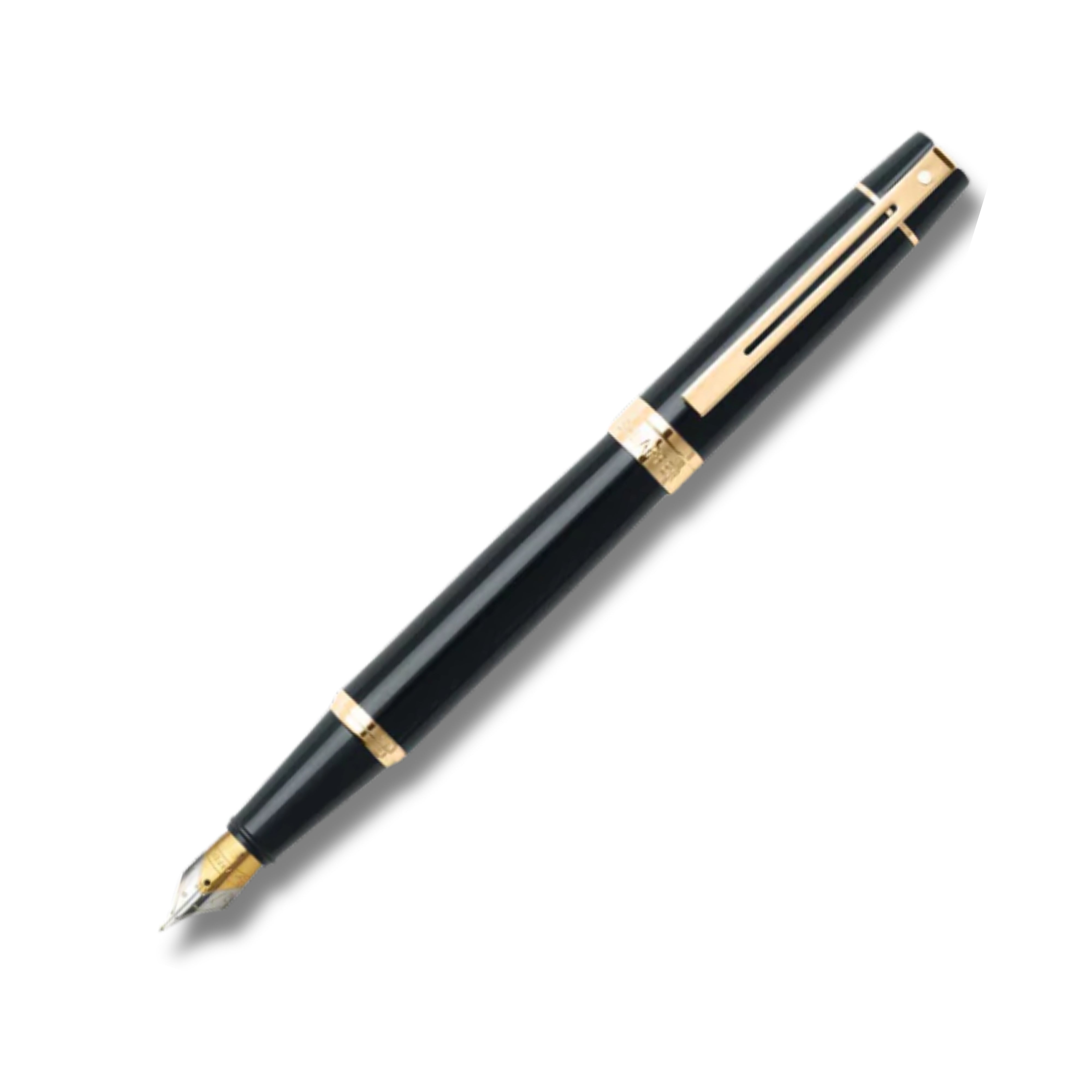 Sheaffer Gift Set ft. Glossy Black 300 9325 with Gold Tone Trim as Set of 2 pens - Rollerball Pen & Fountain pen (M)