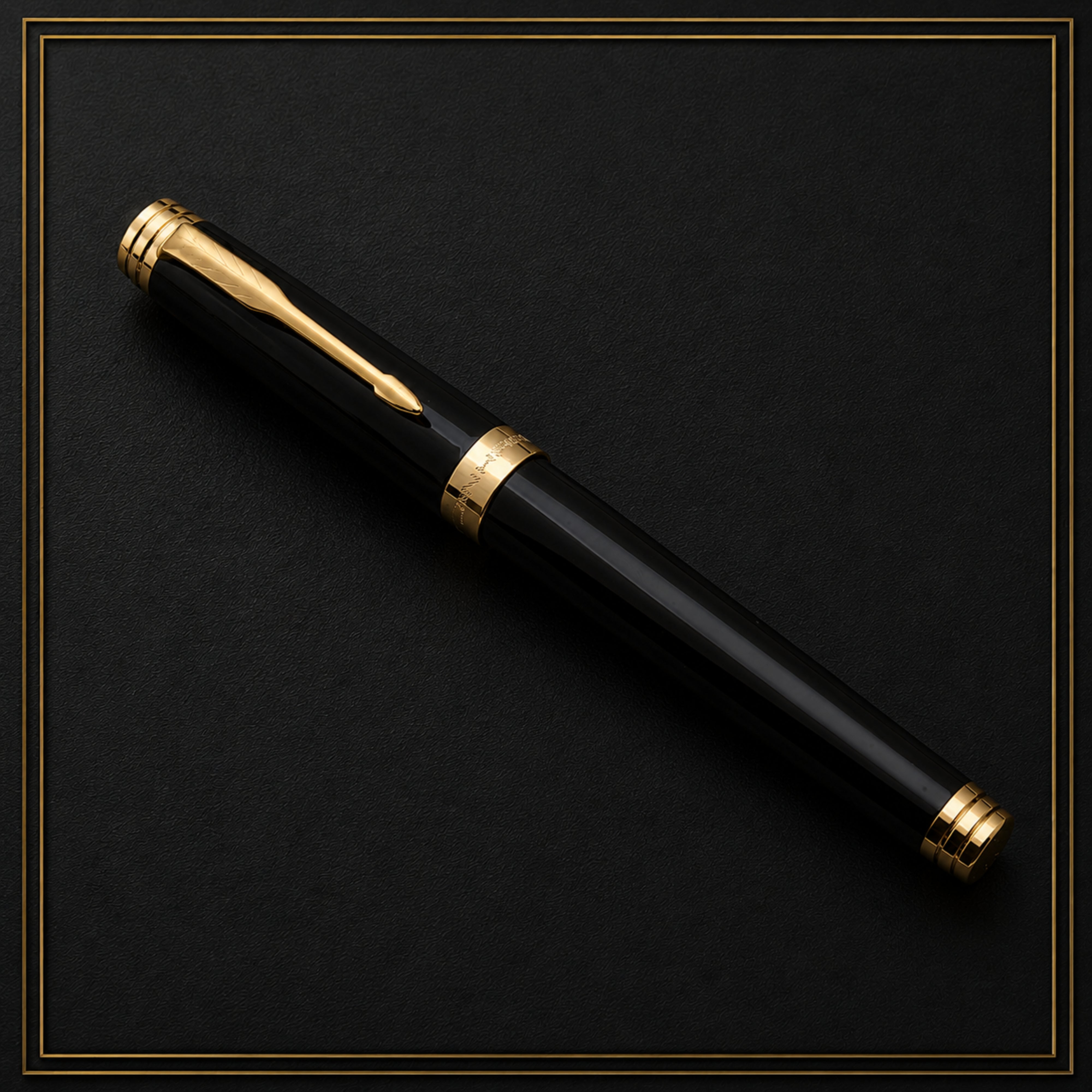 Jinhao 997 Luxury Glossy Black Fountain Pen with Gold Accents