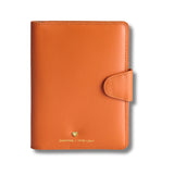 Sheaffer Emily in Paris Full - Grain Leather Passport Case with Pen Loop and Heart - Shaped Emblem - Orange