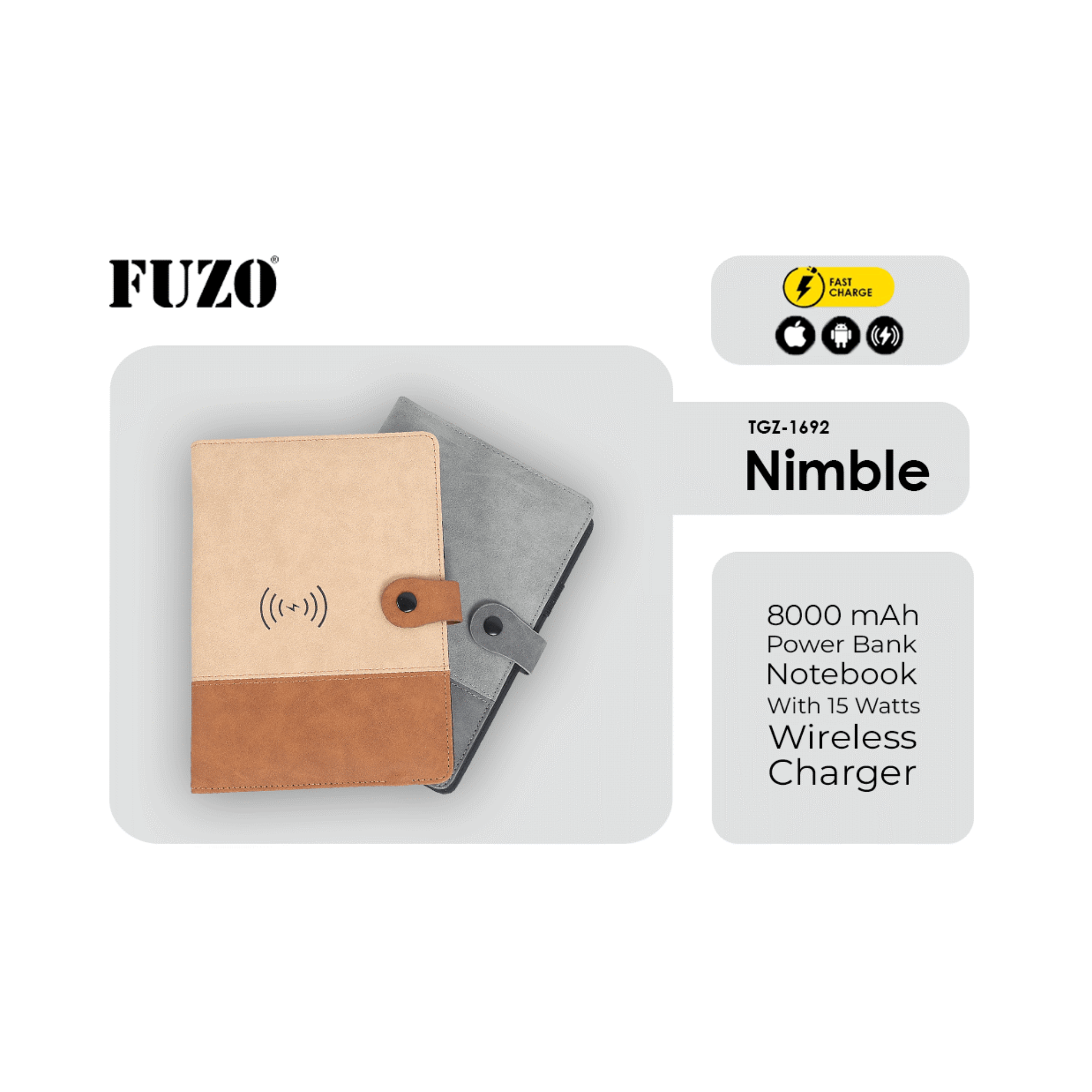 FUZO – Nimble Notebook with 15W Wireless Charger