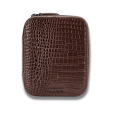Lapis Bard Mandeville Croc-Textured Watchcase (4 Slots) - Dark Brown