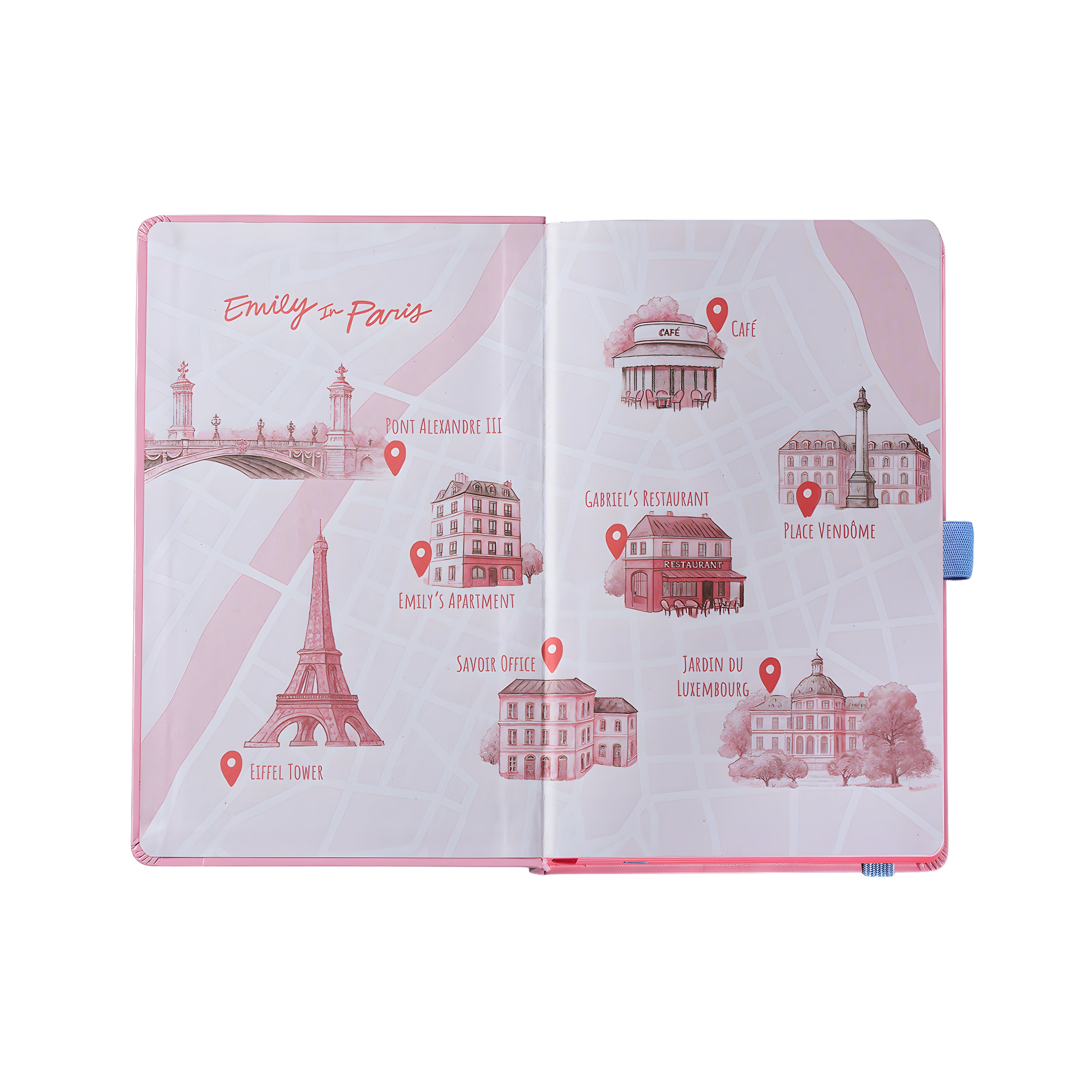 Sheaffer Emily in Paris Medium Journal 90 GSM Ink Friendly Paper with Embossed Eiffel Tower - Pink