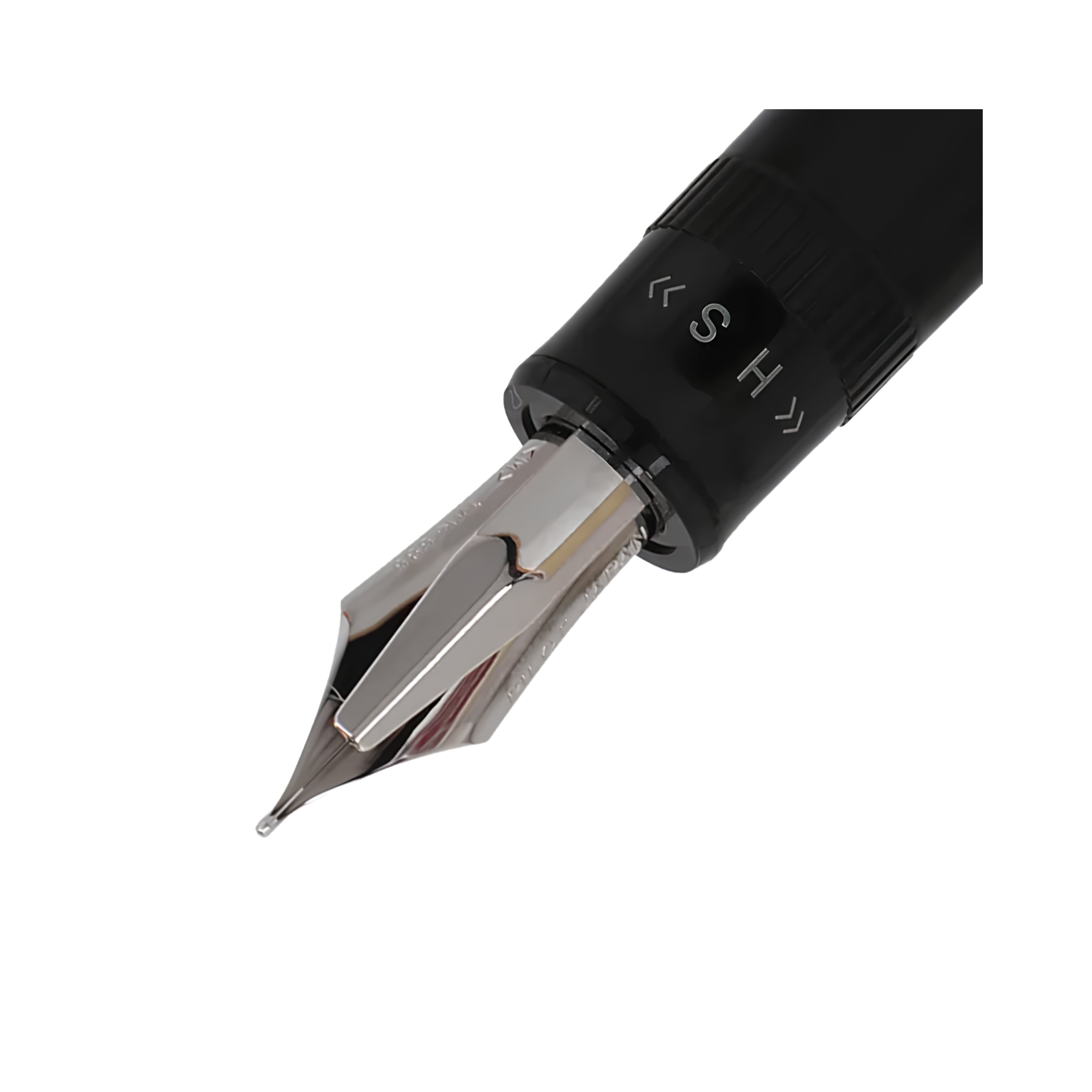 Pilot 2297 Justus 95 Black Stripe Fountain Pen with Silver Trim Fountain Pen (Medium)