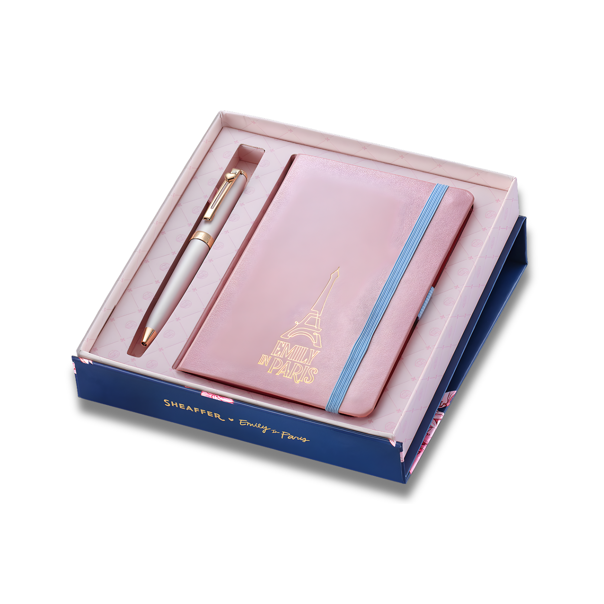 Sheaffer Emily in Paris Prelude Mini 9810 Pastel Pink Ballpoint Pen with Small Hardbound Notebook