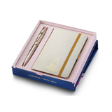 Sheaffer 100 Emily in Paris 9377 Champagne Gold Ballpoint Pen with Small Hardbound Notebook
