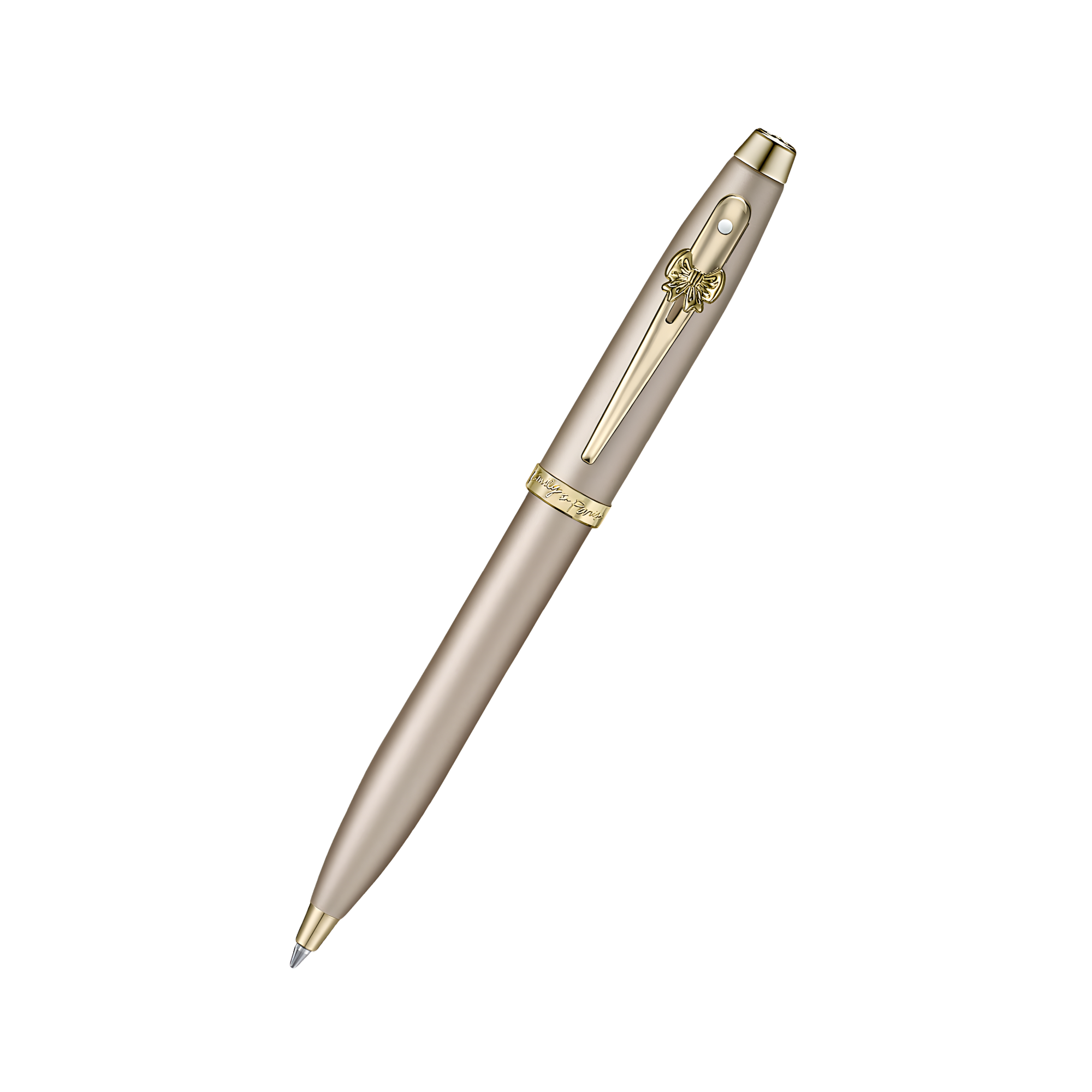 Sheaffer 100 Emily in Paris 9377 Champagne Gold Ballpoint Pen with Small Hardbound Notebook