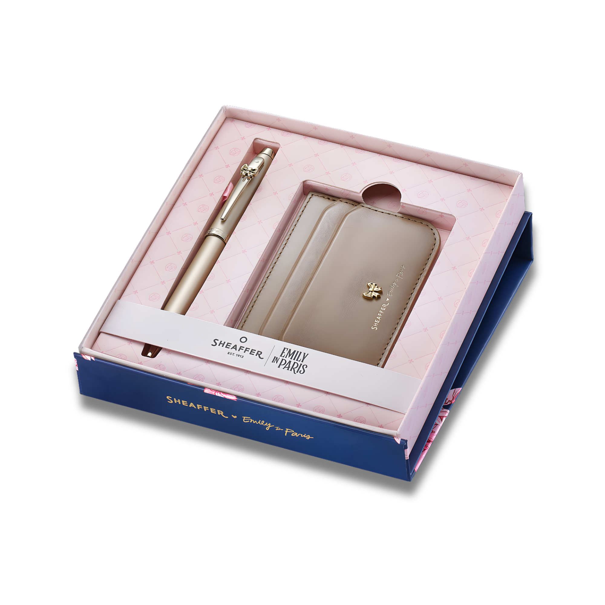 Sheaffer 100 Emily in Paris 9377 Champagne Gold Ballpoint Pen with Credit Card Holder