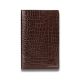 Lapis Bard Mandeville Croc-Textured Notebook Jacket - Dark Brown