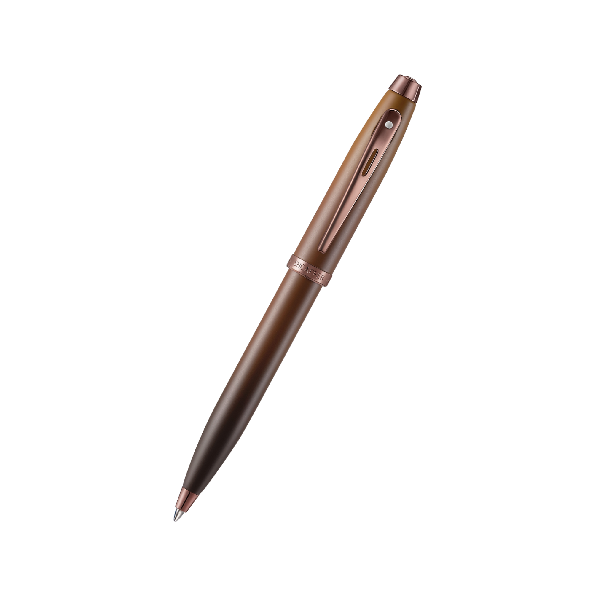 Sheaffer 100 Gift Set 9374 Coffee Edition Ballpoint Pen with Regal Brown PVD Trims and Small Notebook - Matt Brown
